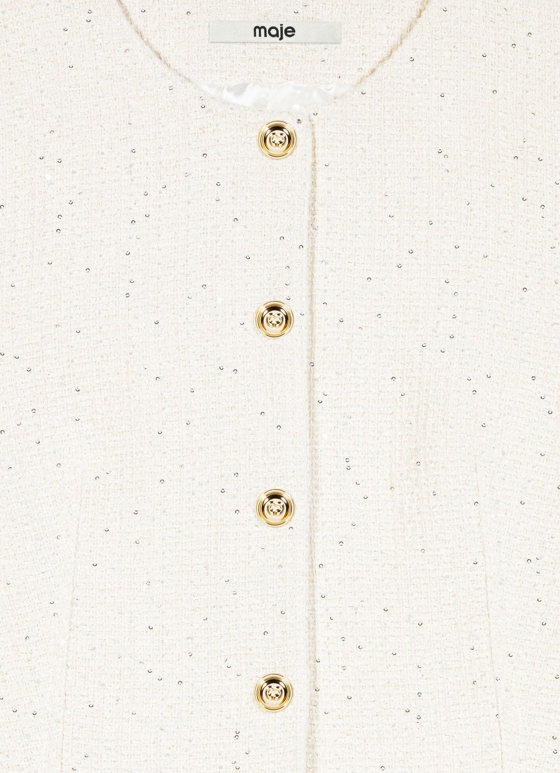 Maje Top van bouclé met opgestikte zakken - detail 8 beige