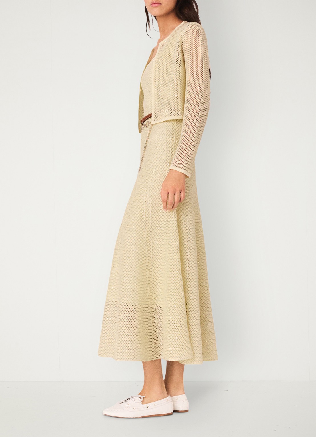 Maje Vest met pailletten - detail 6 geel