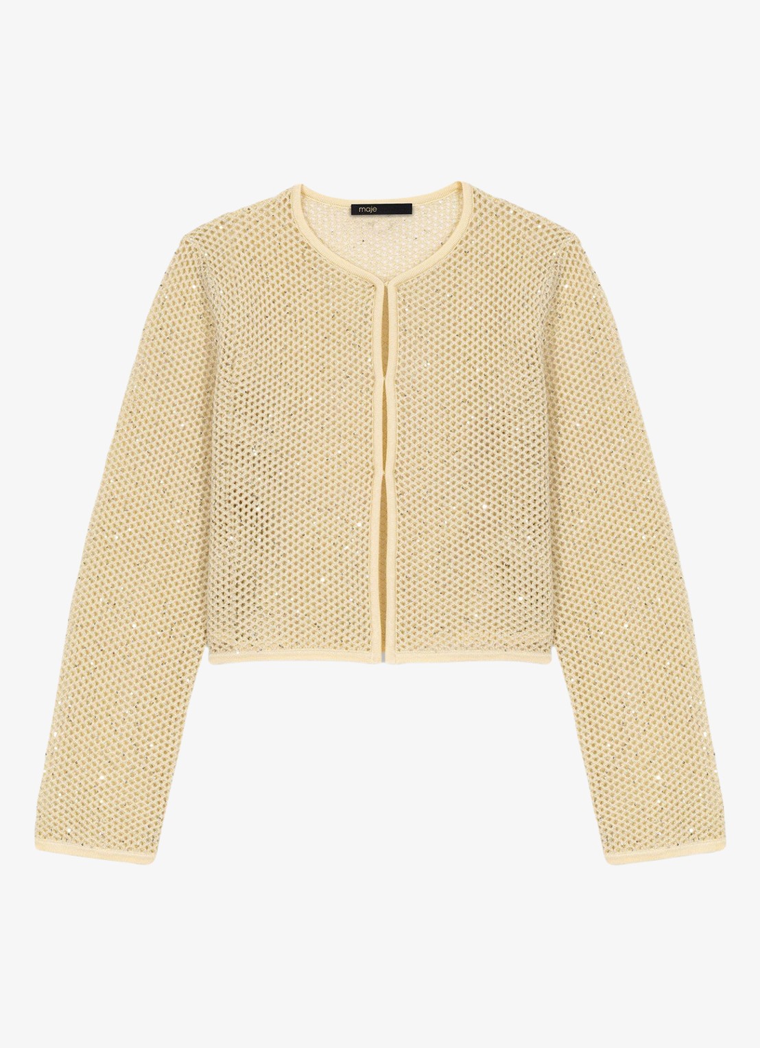 Maje Vest met pailletten - voorkant geel