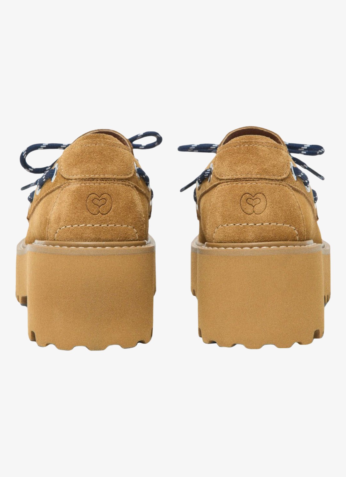 Maje Veterboots van suède met platform - achterkant bruin