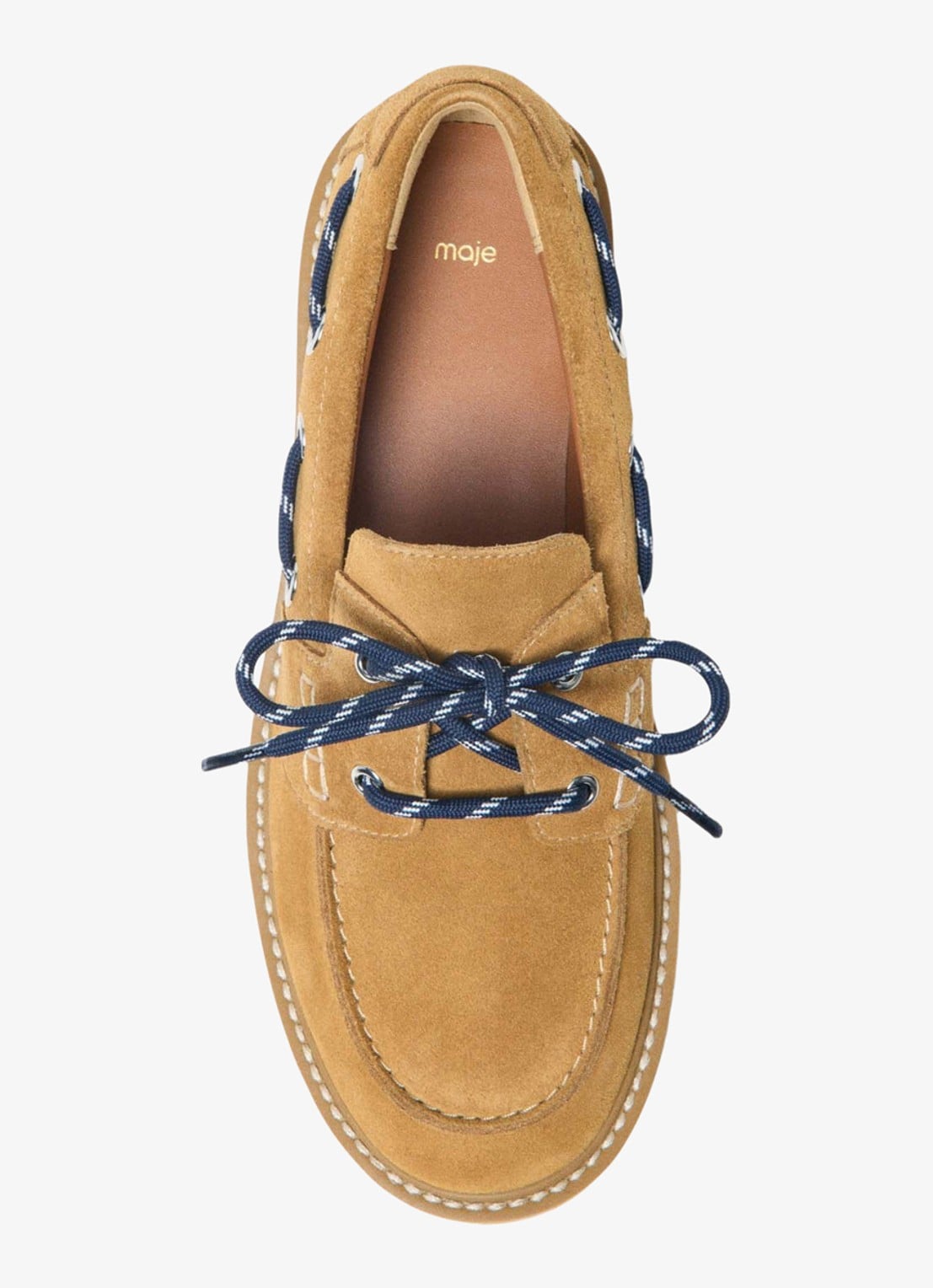 Maje Veterboots van suède met platform - detail 7 bruin