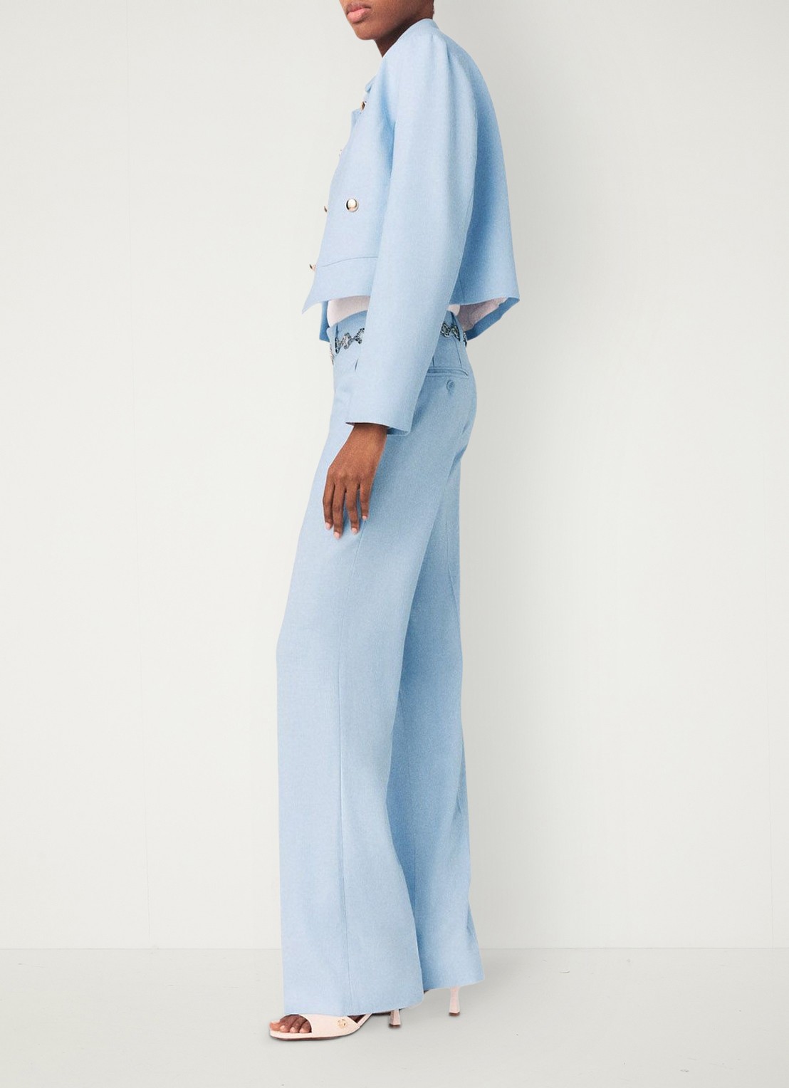 Maje Viguly cropped blazer met opgestikte zakken - detail 2 blauw
