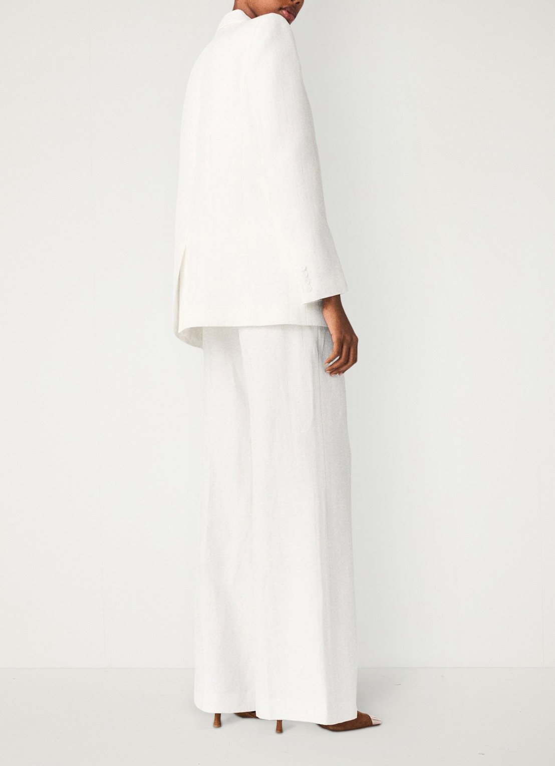 Maje Vimawhite blazer met krijtstreep  - achterkant wit