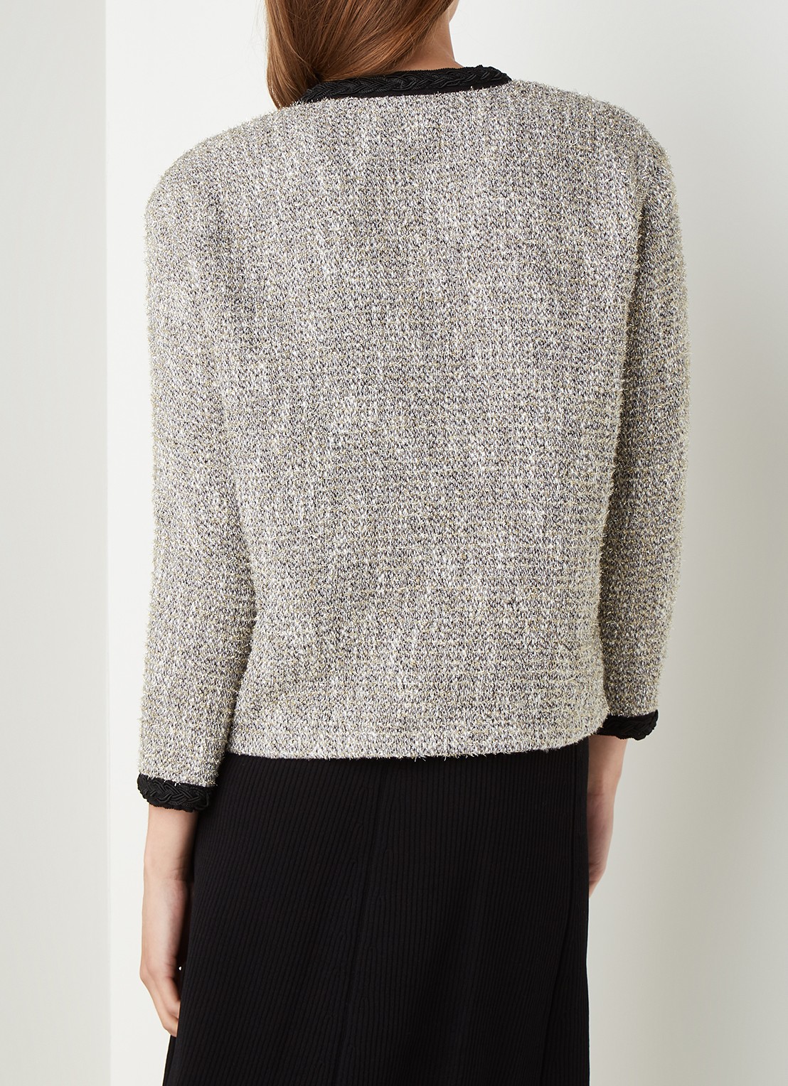 Maje Vinie blazer van bouclé met lurex - achterkant 4 grijs