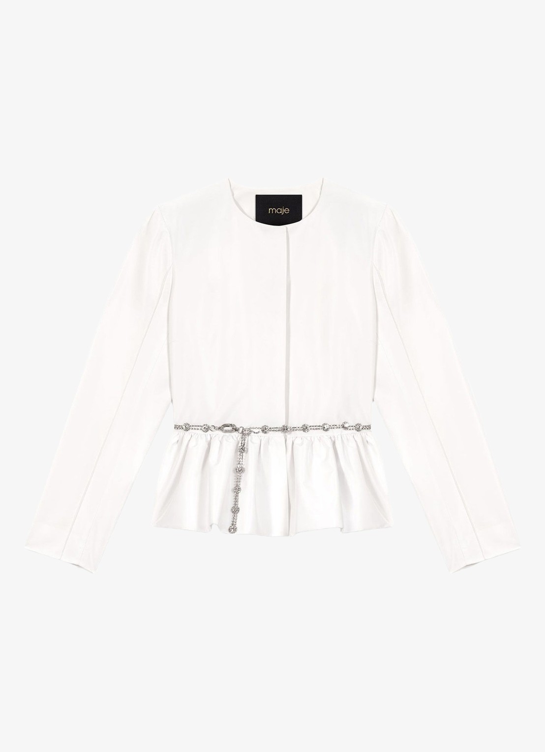 Maje Vipalace blazer met peplum  - voorkant wit