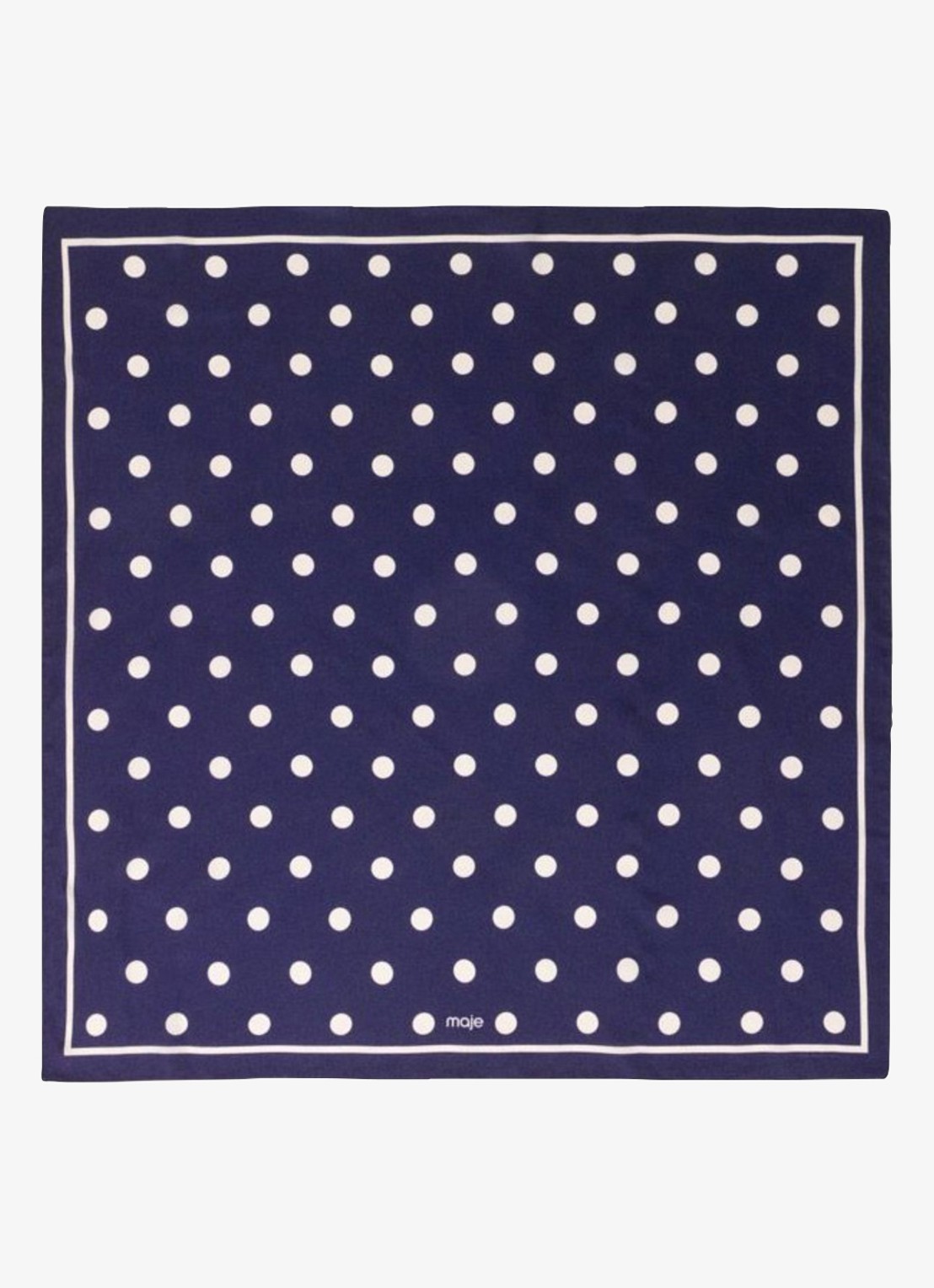 Maje Zijden bandana met stippen - voorkant 5 navy
