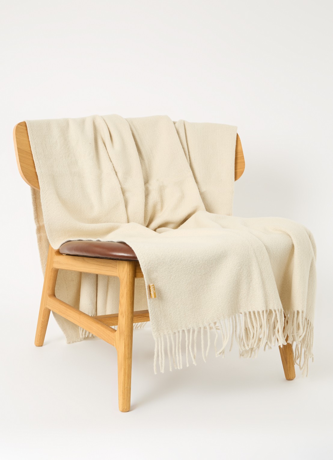 Malagoon Abbey plaid 131 x 170 cm - voorkant 2 gebroken wit