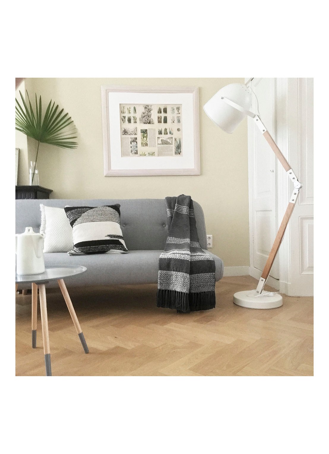 Malagoon Berber plaid in wolblend 150 x 125 cm  - voorkant 3 grijs