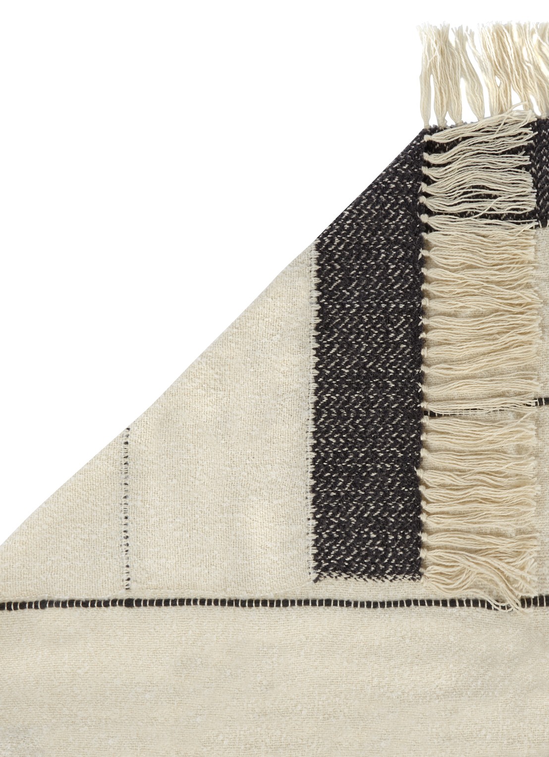 Malagoon Berber plaid in wolblend  - detail gebroken wit