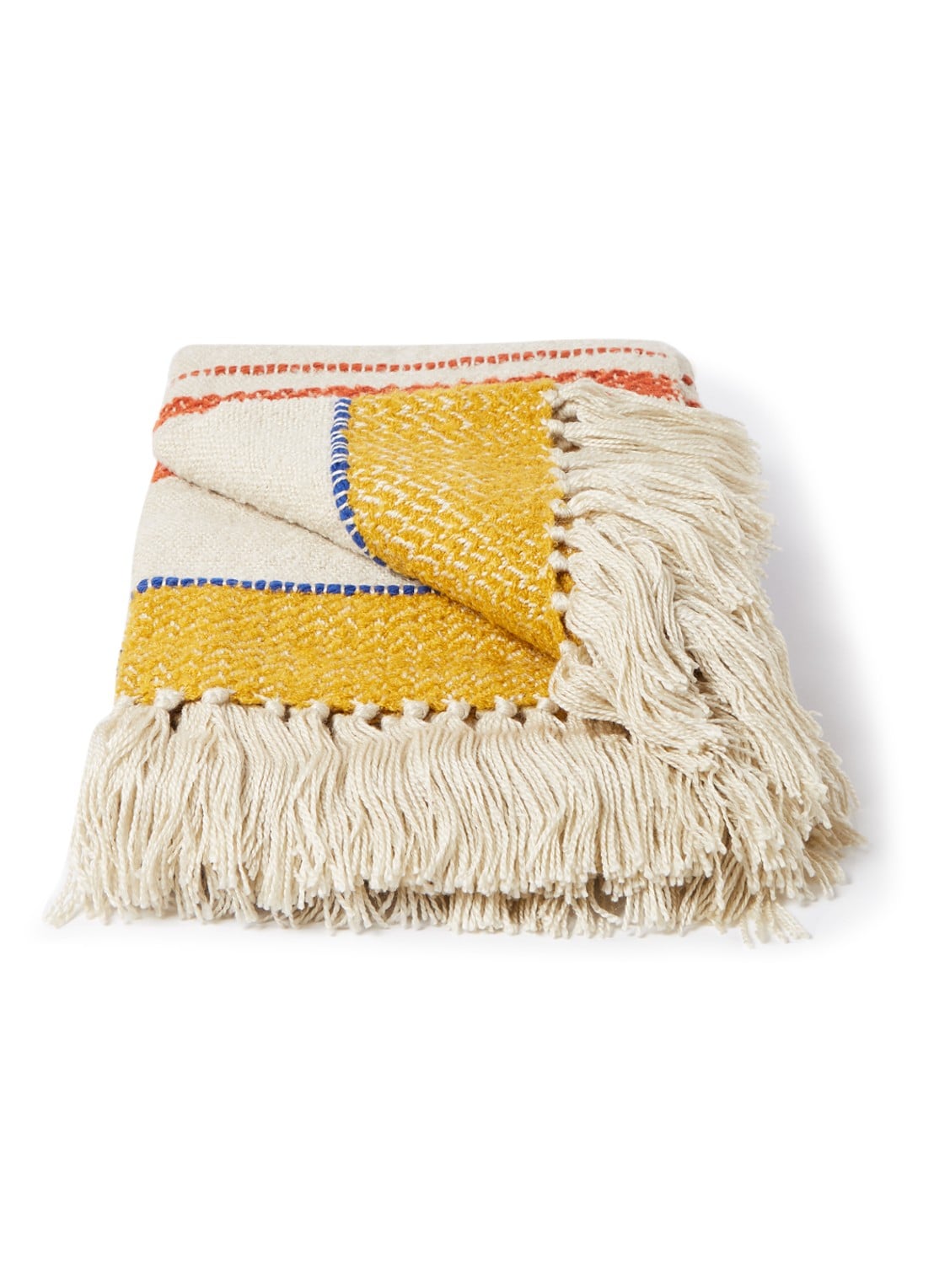 Malagoon Bouclé Miracle plaid in wolblend 125 x 150 cm - voorkant wit