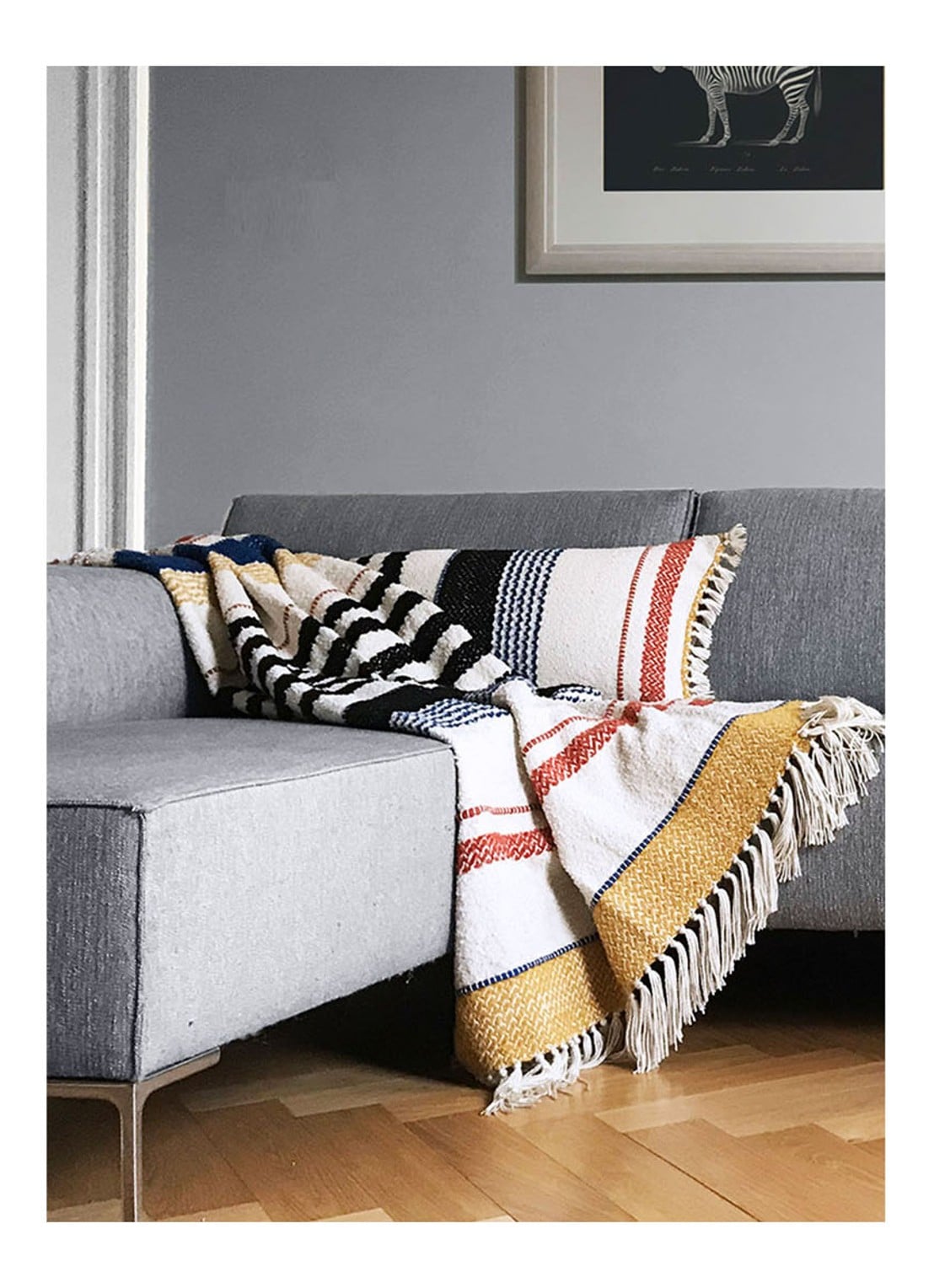 Malagoon Bouclé Miracle plaid in wolblend 125 x 150 cm - voorkant 2 wit