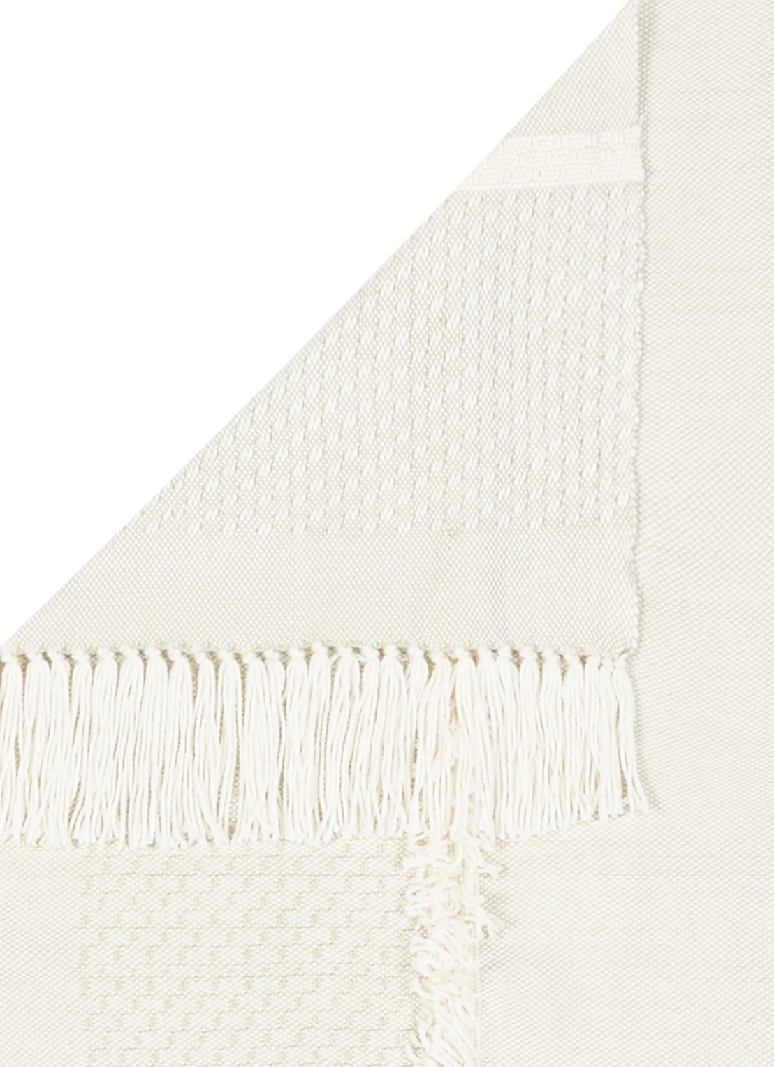 Malagoon Fringe plaid in wolblend 150 x 125 cm - detail gebroken wit