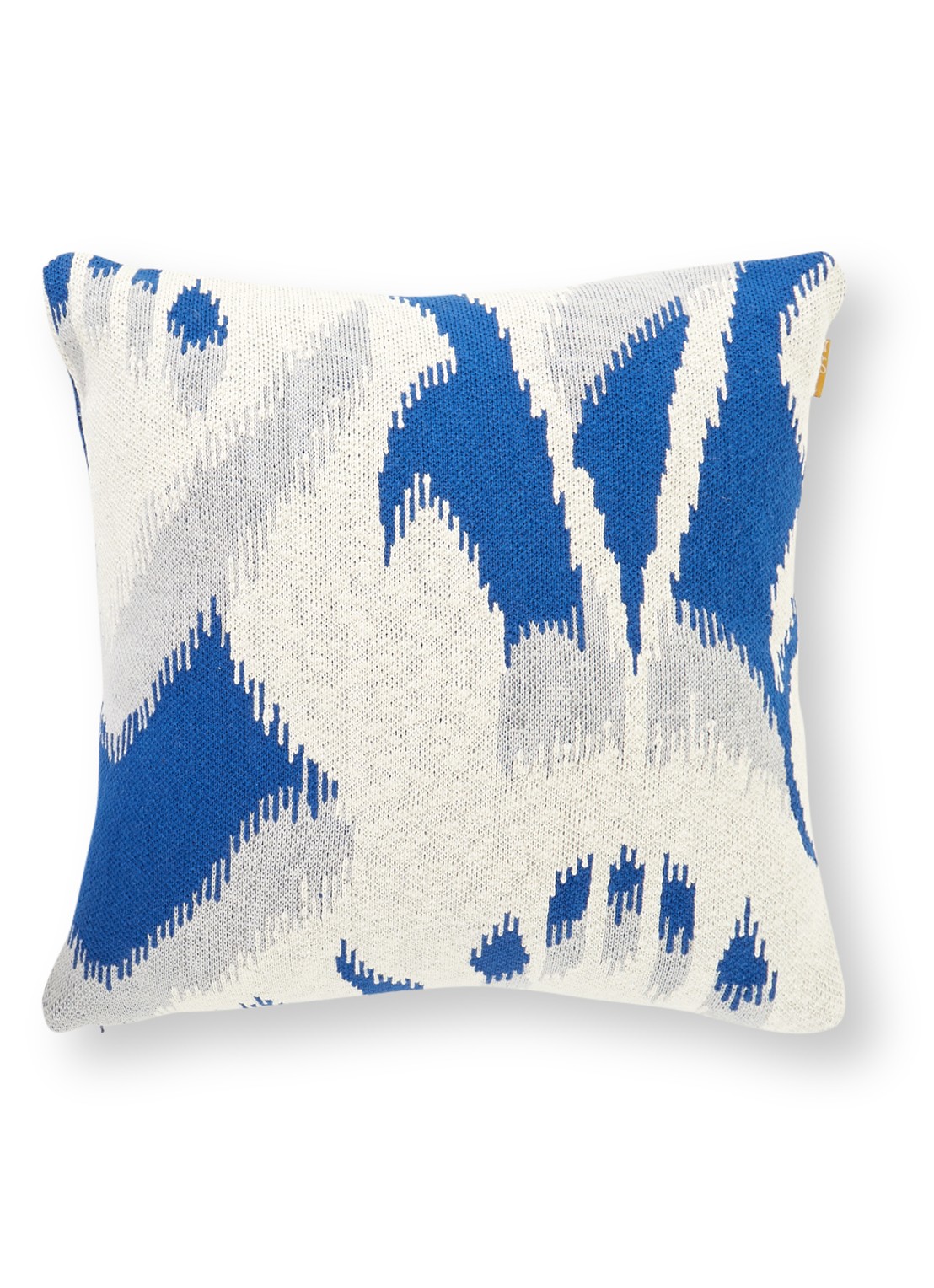 Malagoon Ikat sierkussen 50 x 50 cm  - voorkant 4 kobaltblauw