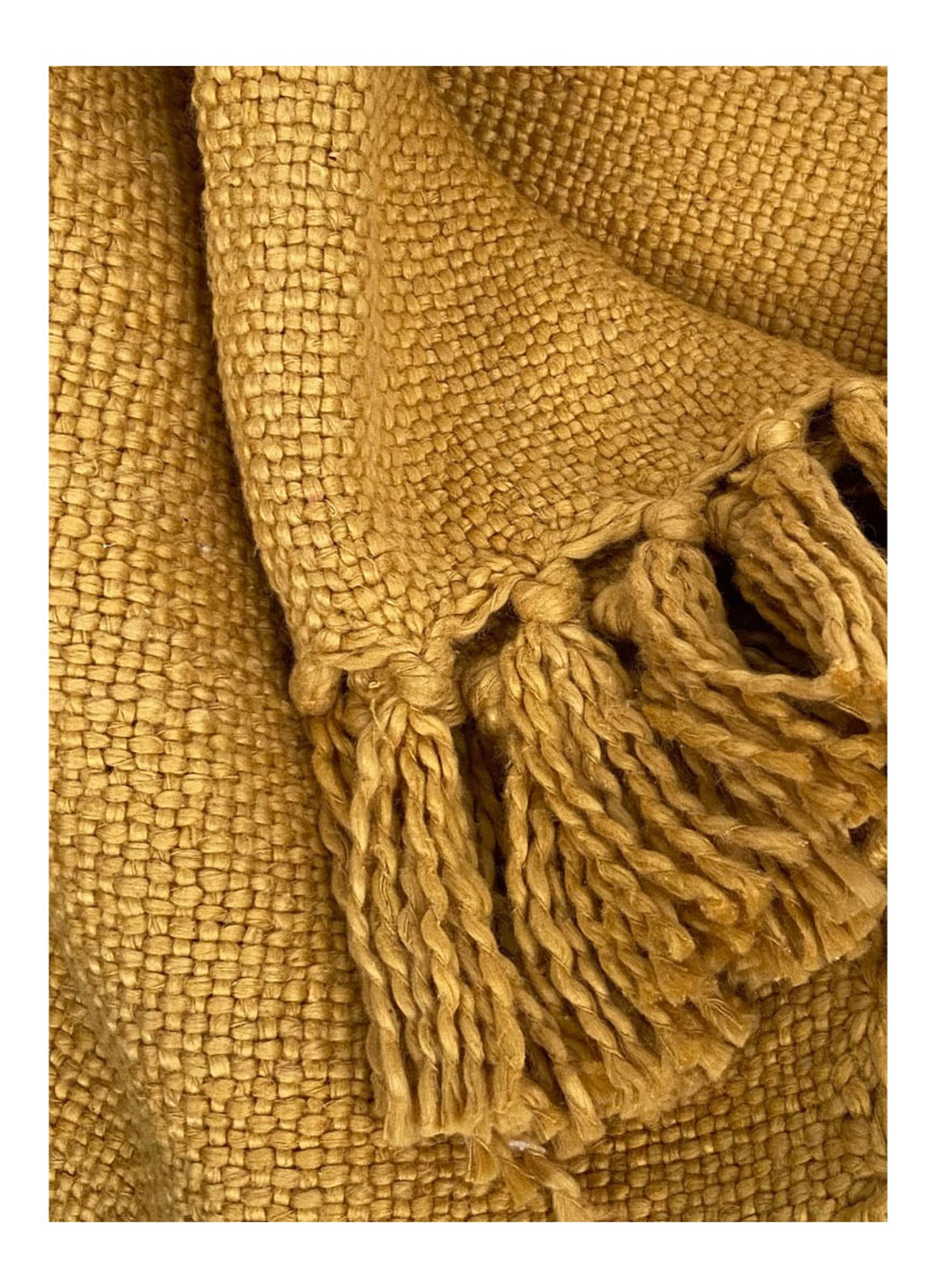 Malagoon Jasper plaid van katoen 152 x 127 cm - detail okergeel
