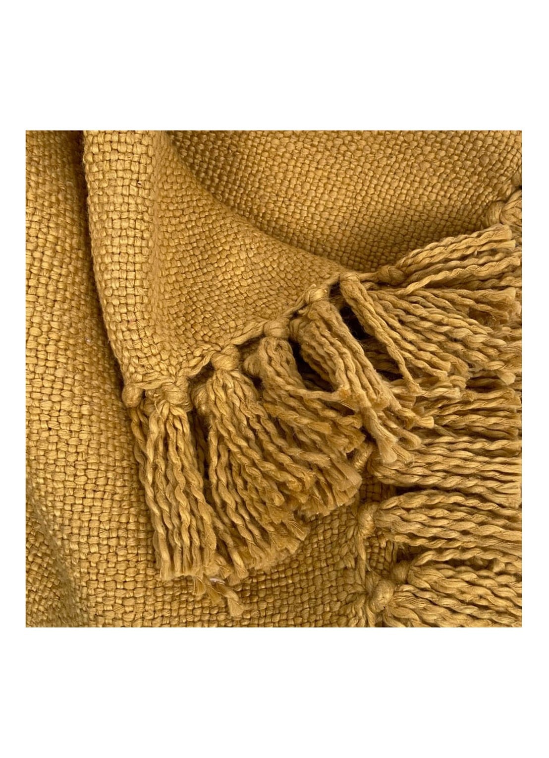 Malagoon Jasper plaid van katoen 152 x 127 cm - detail 2 okergeel