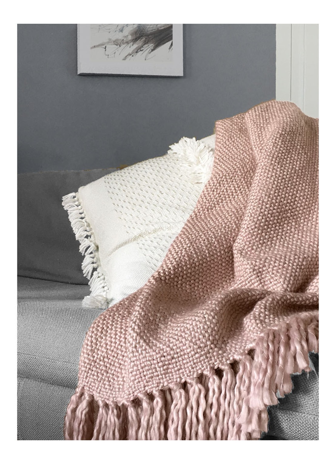 Malagoon Marble plaid 125 x 150 cm - voorkant 3 roze