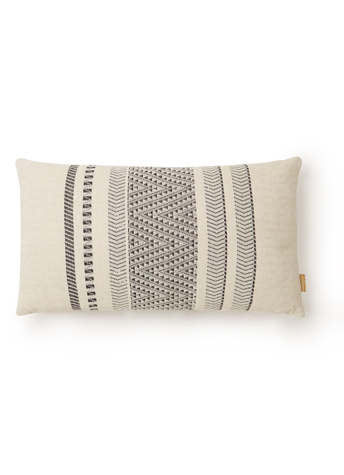 Malagoon Native Stripe sierkussen 35 x 65 cm - voorkant wit
