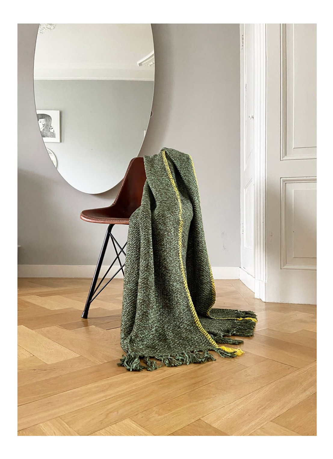 Malagoon Olive plaid 125 x 150 cm - voorkant 2 olijfgroen