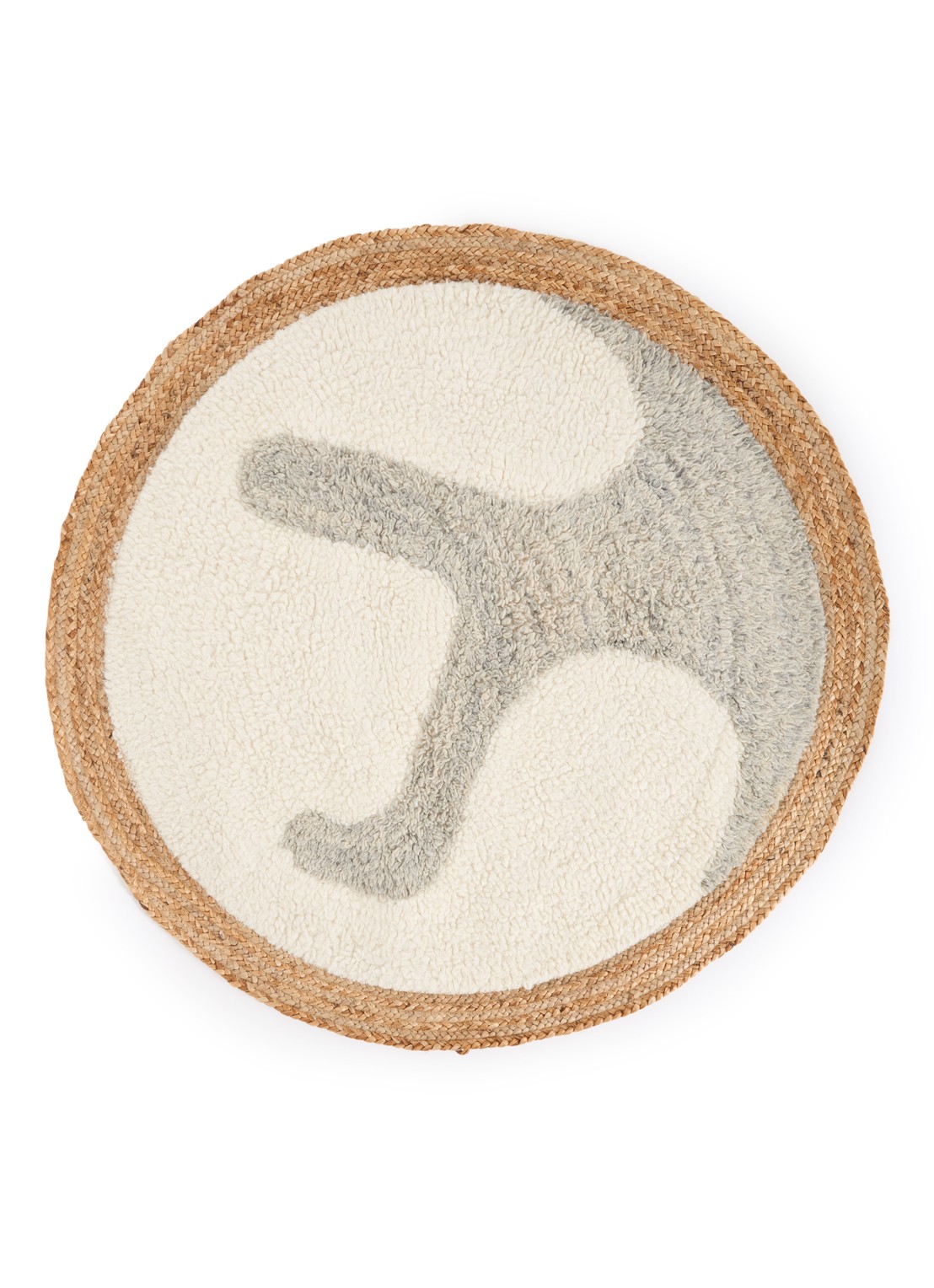 Malagoon Samba vloerkleed ø120 cm - voorkant beige