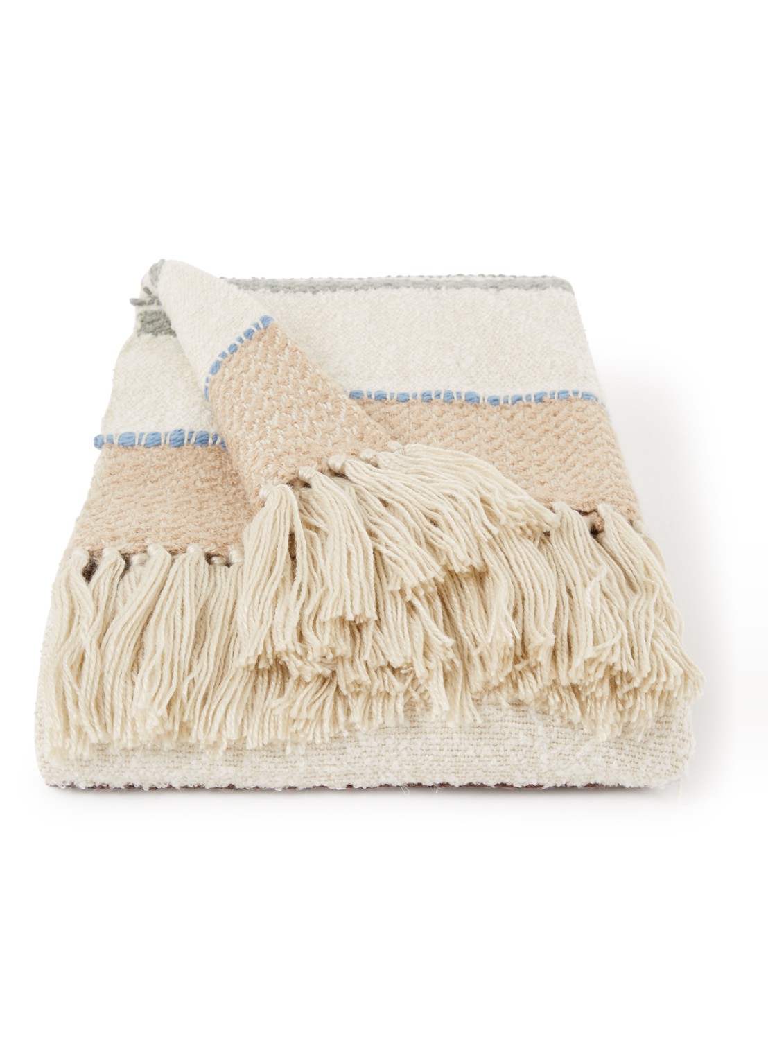 Malagoon Seasight Boucle plaid 125 x 150 cm - voorkant 2 gebroken wit