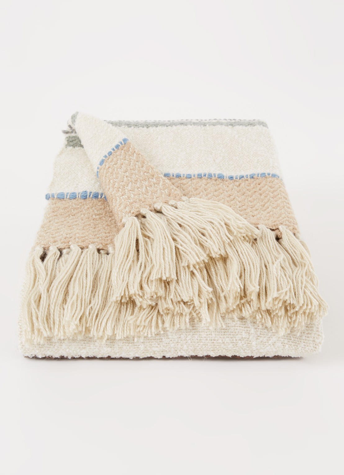 Malagoon Seasight Boucle plaid 125 x 150 cm - voorkant 3 gebroken wit
