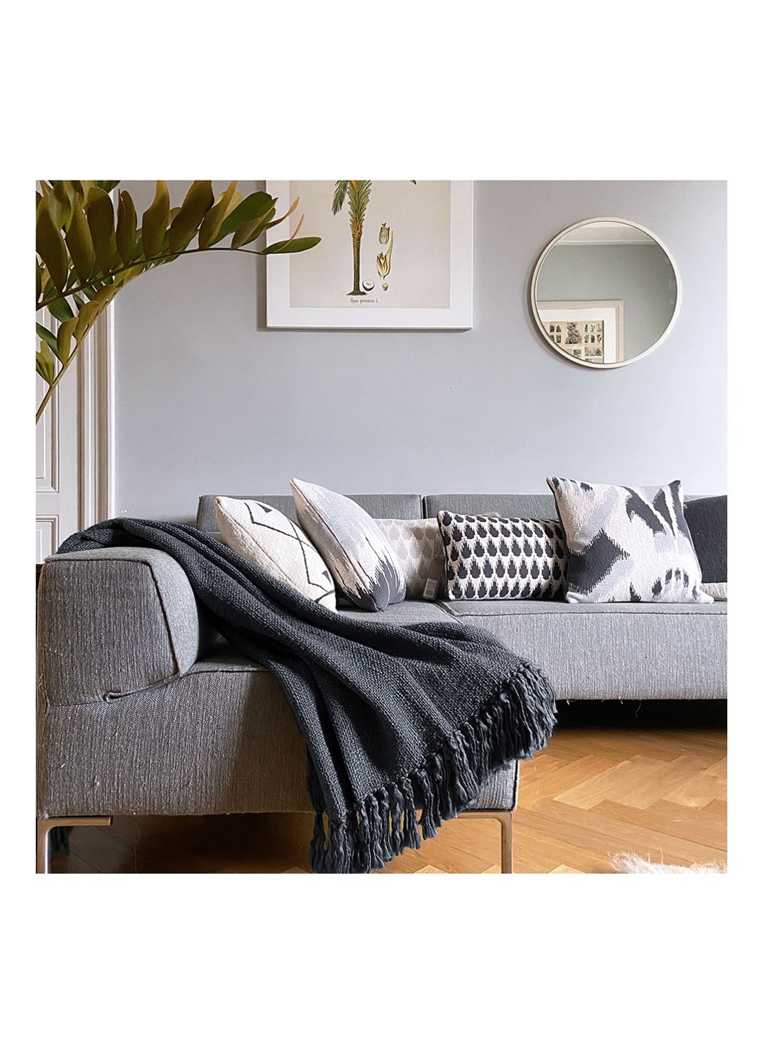 Malagoon Solid plaid 125 x 150 cm - voorkant 3 zwart