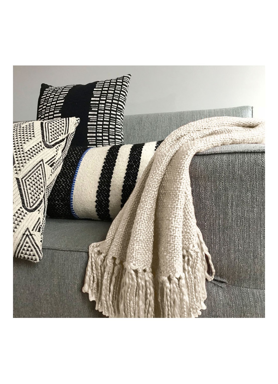 Malagoon Solid plaid 125 x 150 cm - voorkant 2 ivoor