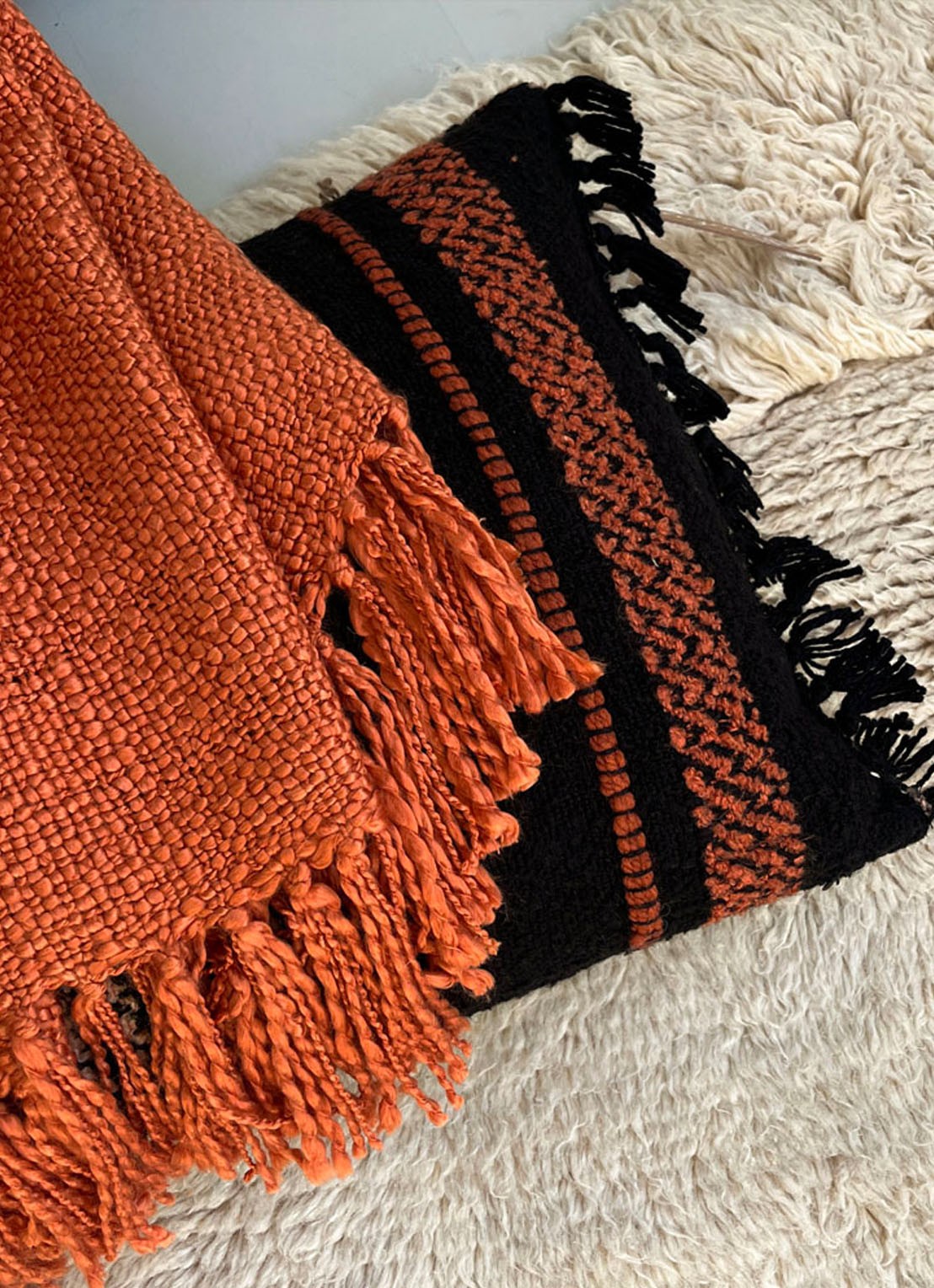 Malagoon Spicy plaid 125 x 150 cm - detail oranje
