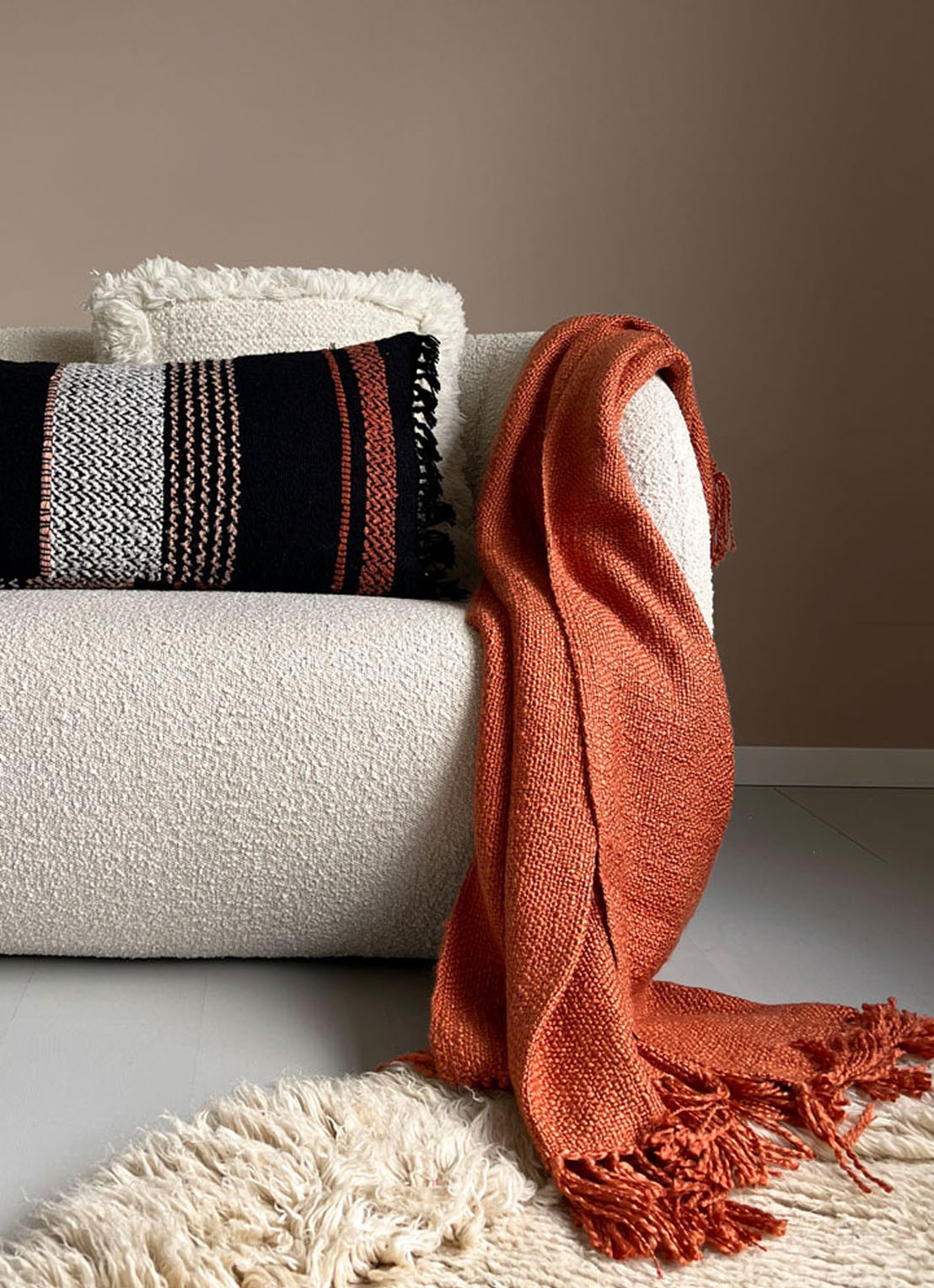 Malagoon Spicy plaid 125 x 150 cm - voorkant 3 oranje