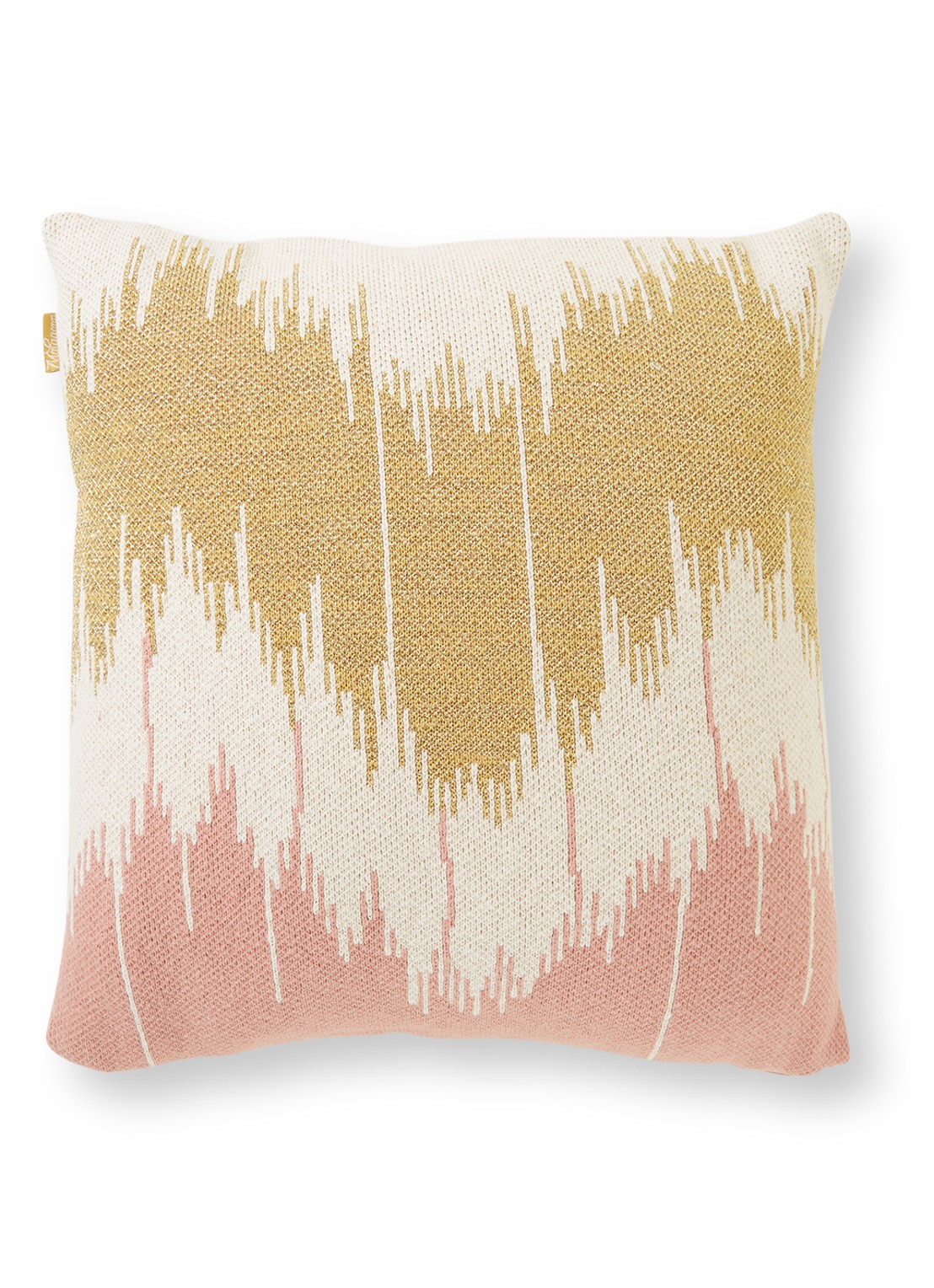 Malagoon Wave sierkussen 50 x 50 cm - voorkant 2 goud