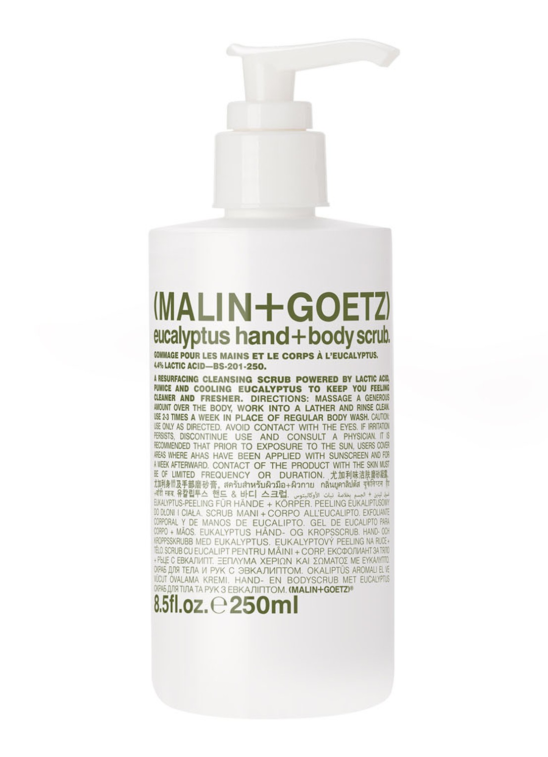 MALIN+GOETZ Eucalyptus hand + body scrub - lichaamsscrub - voorkant 5 undefined