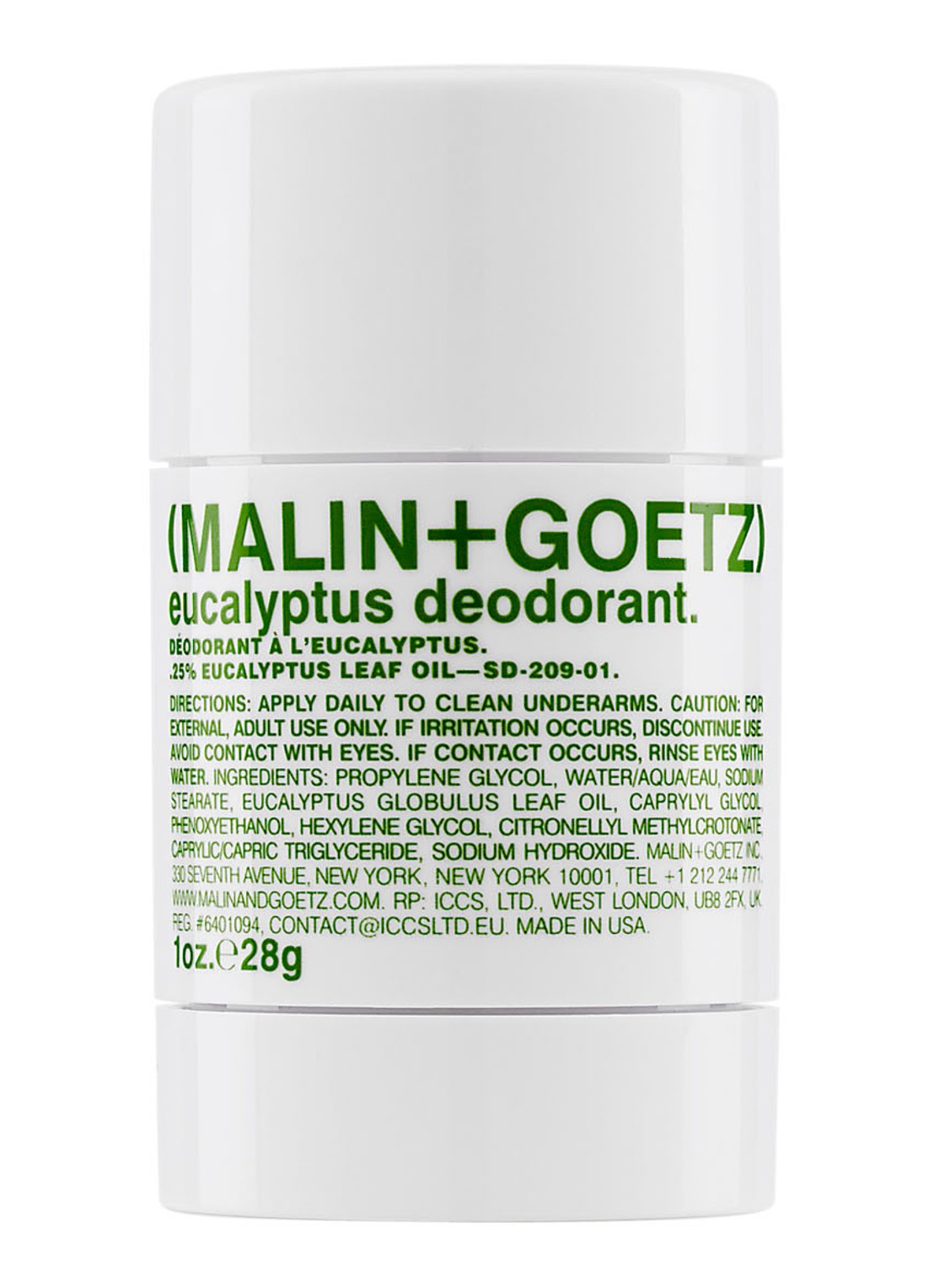 MALIN+GOETZ Mini Eucalyptus Deodorant - travel size deodorant stick - voorkant undefined