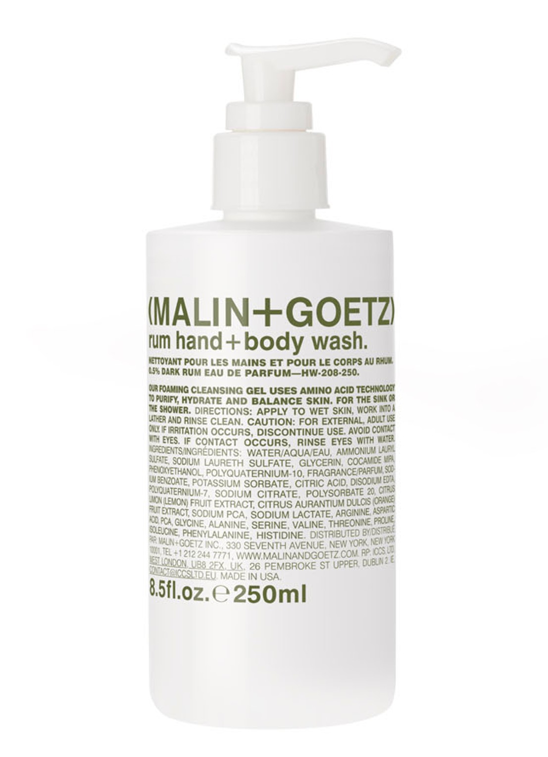 MALIN+GOETZ rum hand+bodywash - handzeep & douchegel - voorkant undefined