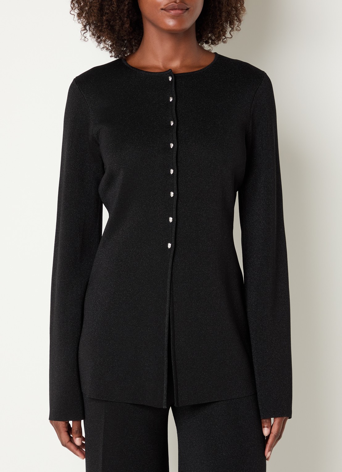 Malina Azra vest met lurex  - detail 3 zwart