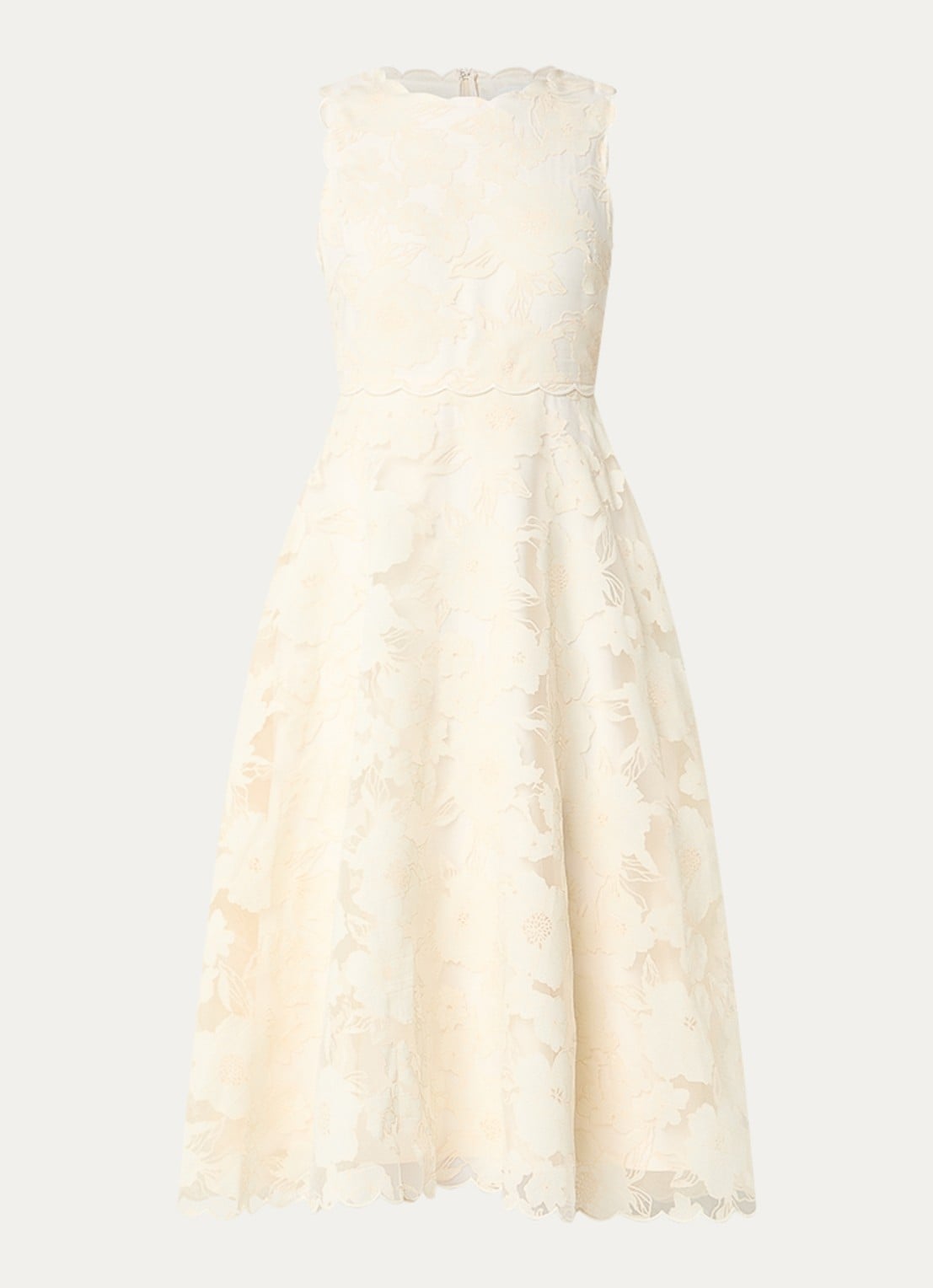 Malina Elin midi jurk met bloemenprint - voorkant 3 ivoor