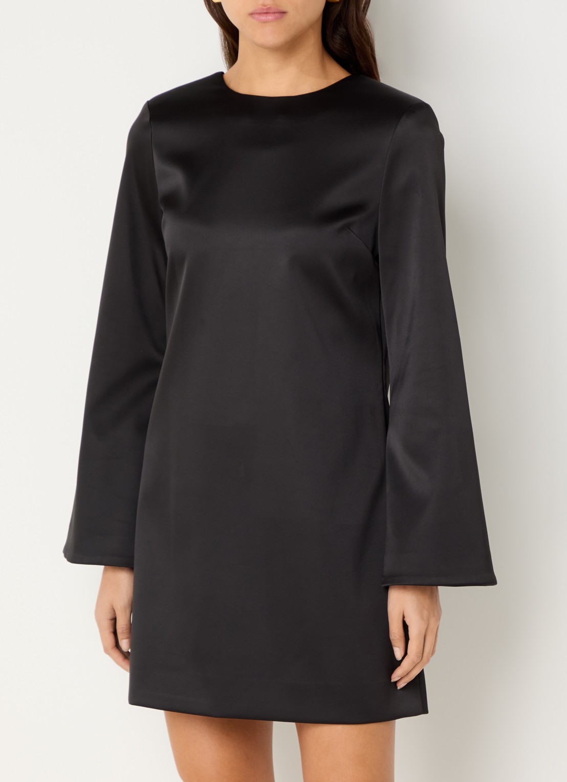 Malina Elna mini jurk met rugdecolleté - achterkant zwart