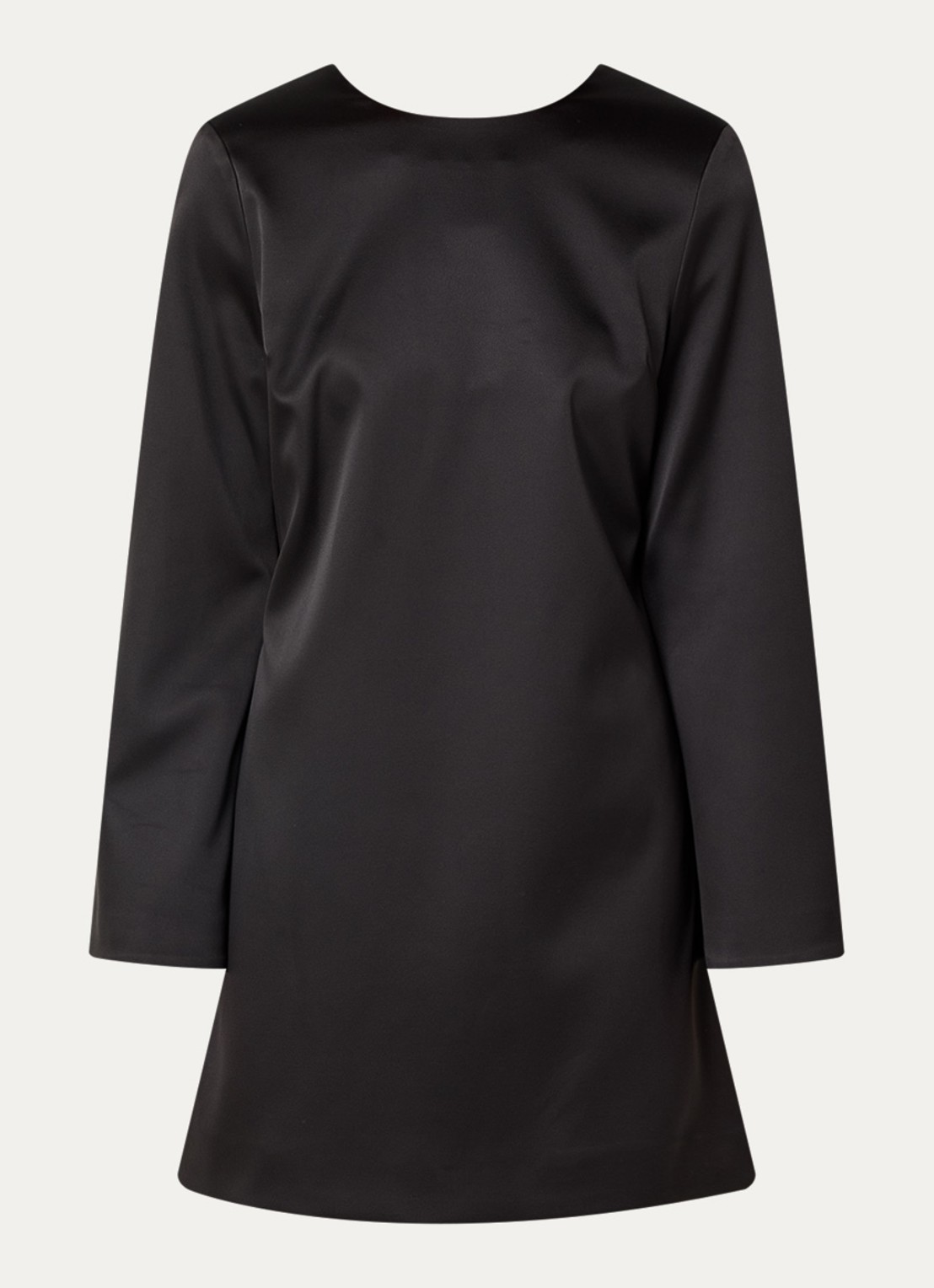 Malina Elna mini jurk met rugdecolleté - voorkant 2 zwart