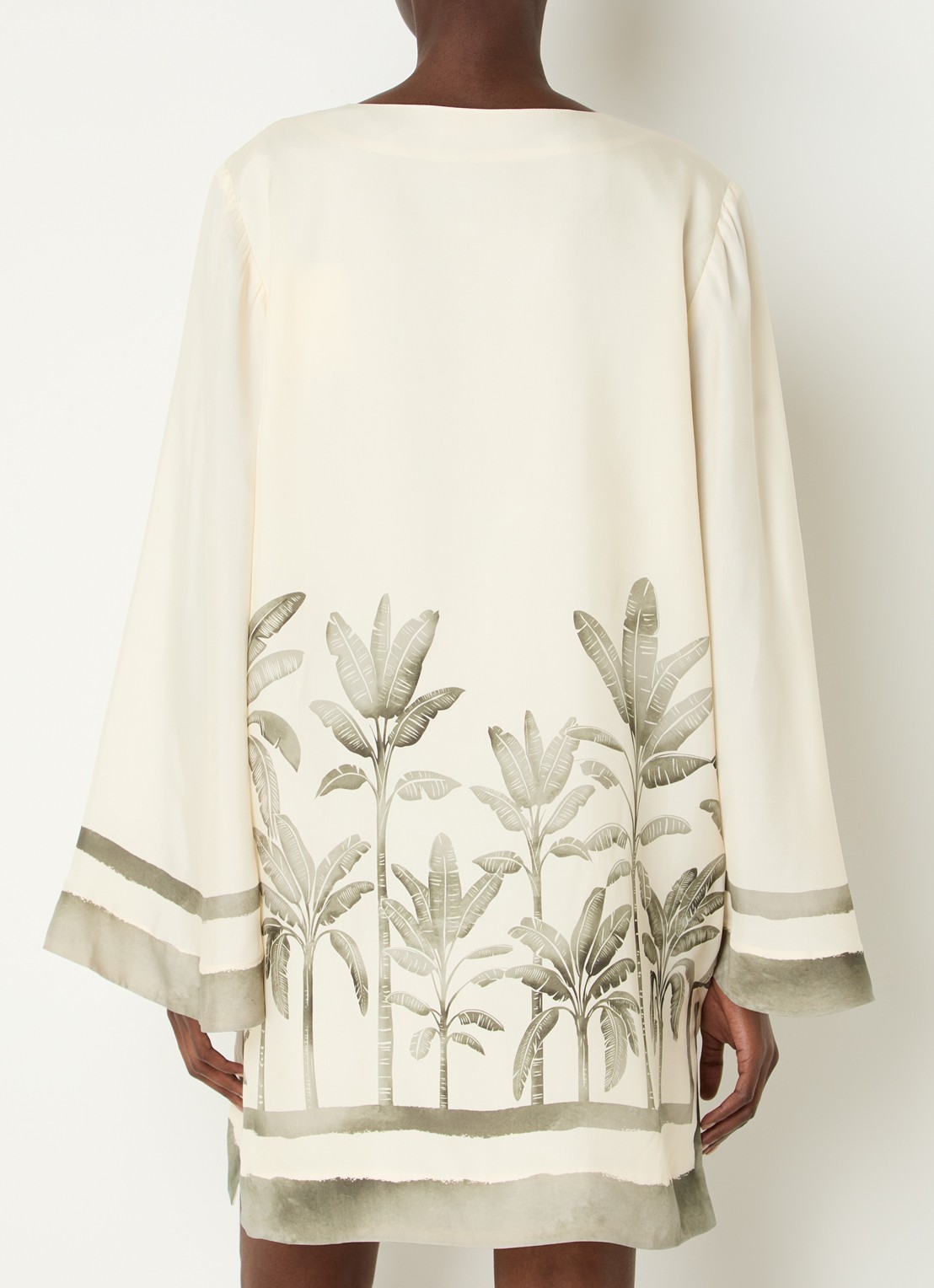 Malina Leonella mini jurk met bloemenprint - achterkant 2 creme