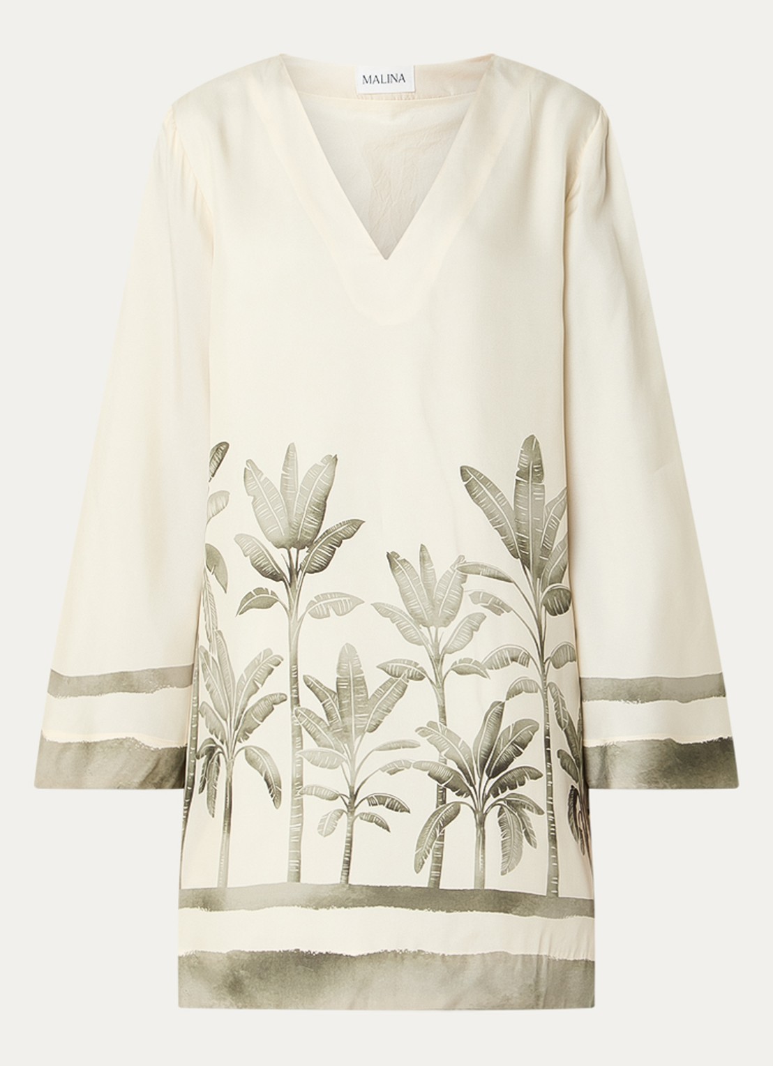 Malina Leonella mini jurk met bloemenprint - voorkant 3 creme