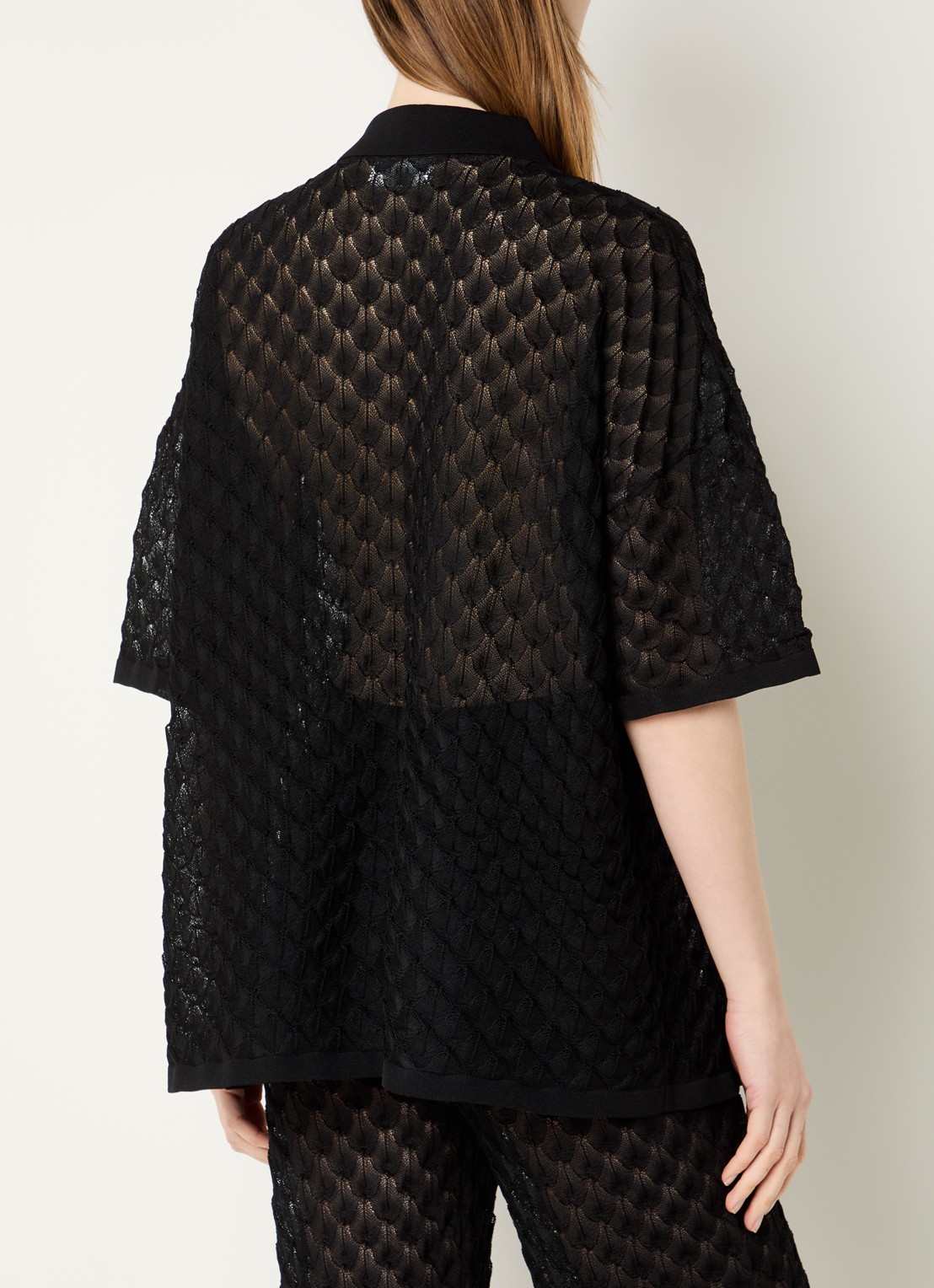 Malina Moa grofgebreide blouse - achterkant zwart