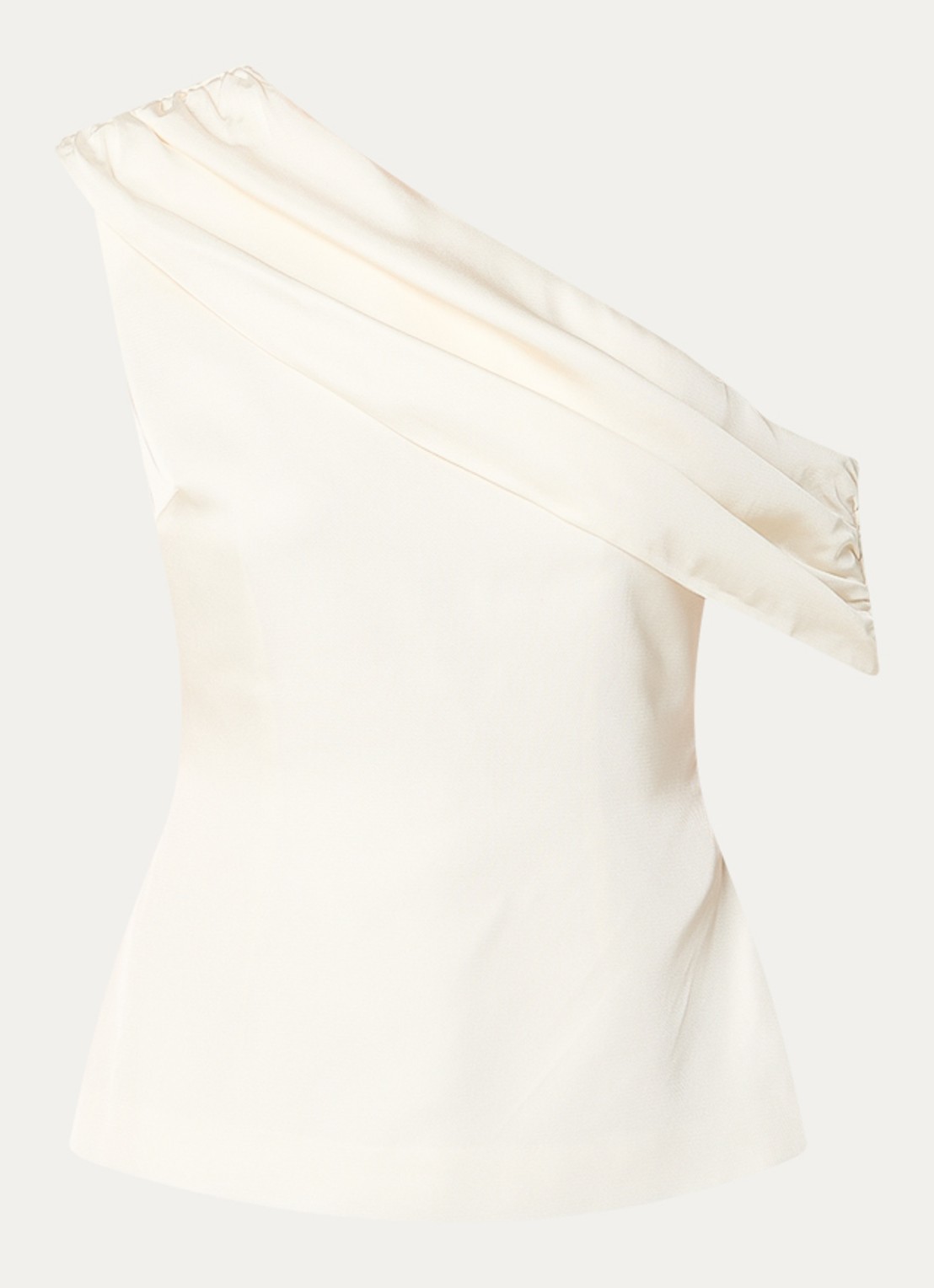 Malina Seleah top met asymmetrische hals - voorkant ivoor