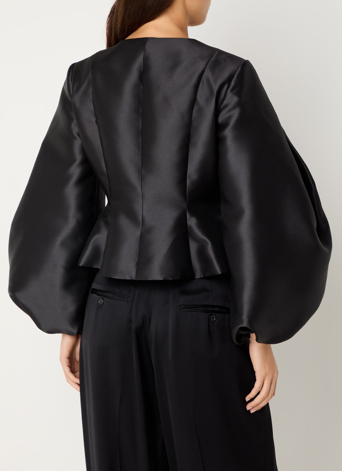 Malina Vendela blouse met ballonmouw - achterkant 4 zwart