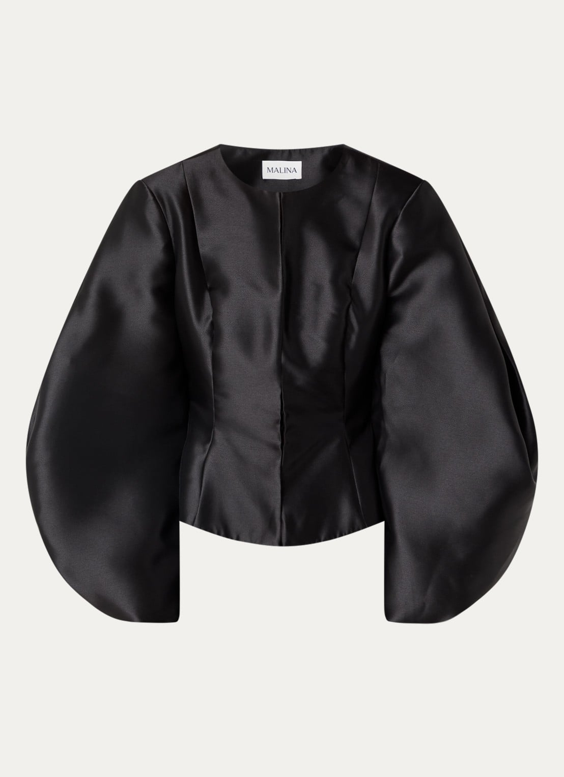 Malina Vendela blouse met ballonmouw - voorkant 2 zwart