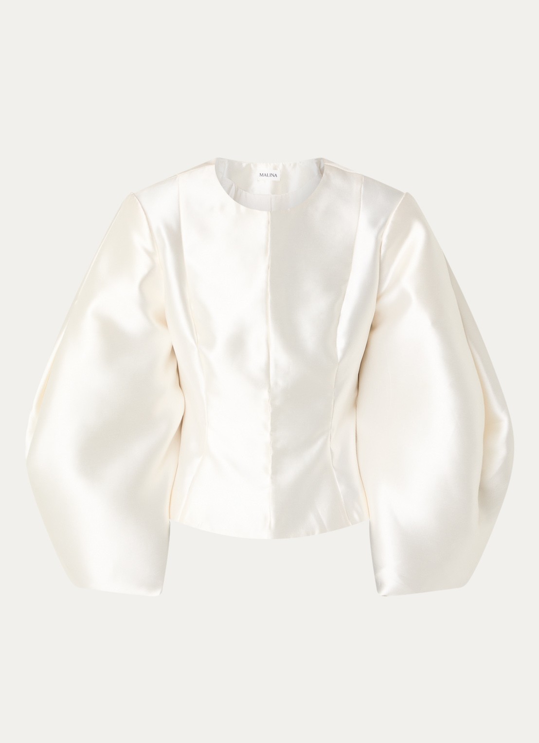 Malina Vendela blouse met ballonmouw - voorkant 2 gebroken wit