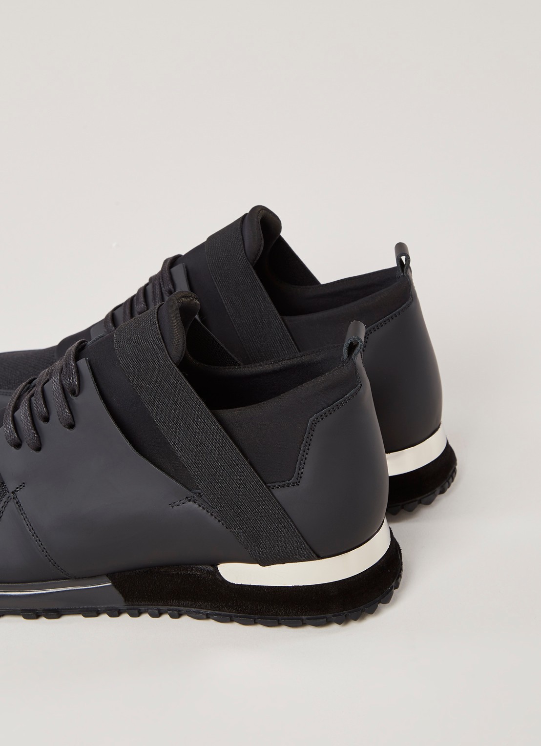 Mallet Elast sneaker met details van leer en mesh - detail 3 zwart