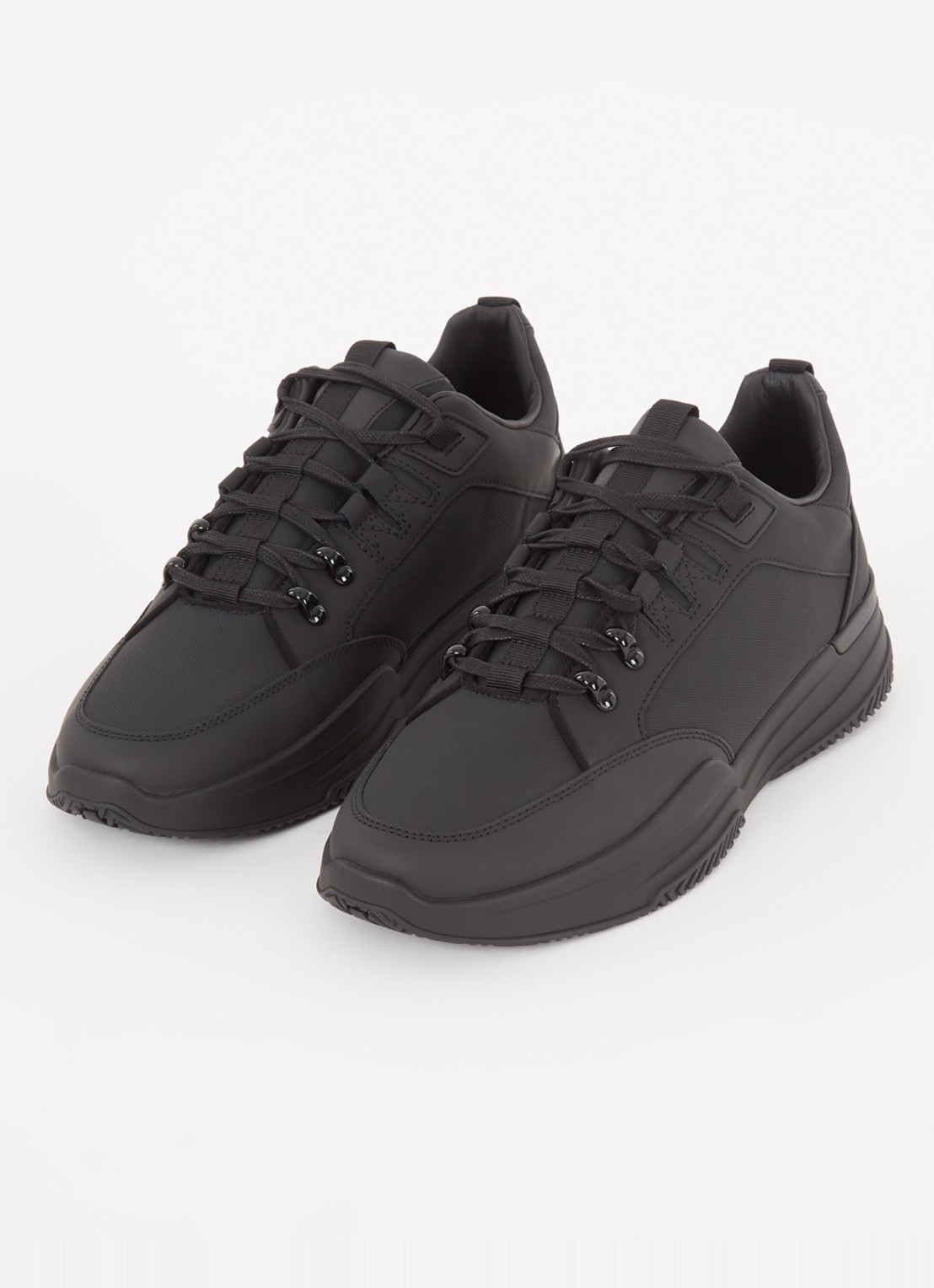Mallet Elmore sneaker van leer met logo - detail 3 zwart