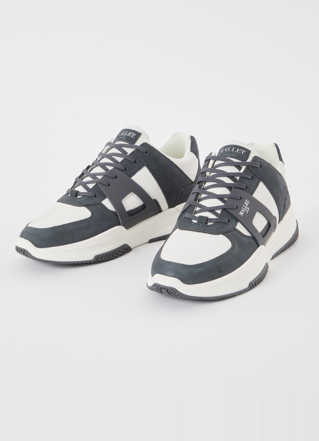Mallet Marquess sneaker van leer met nubuck details - detail 3 donkergrijs