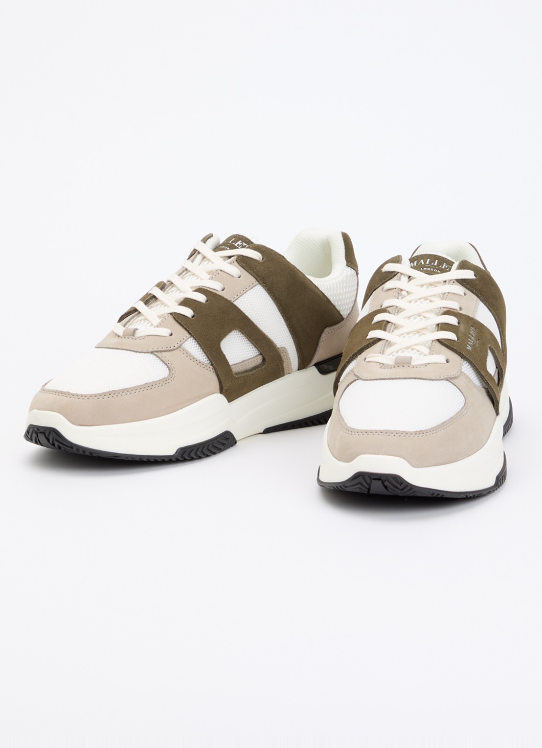 Mallet Marquess sneaker van mesh met suède details - detail 3 khaki