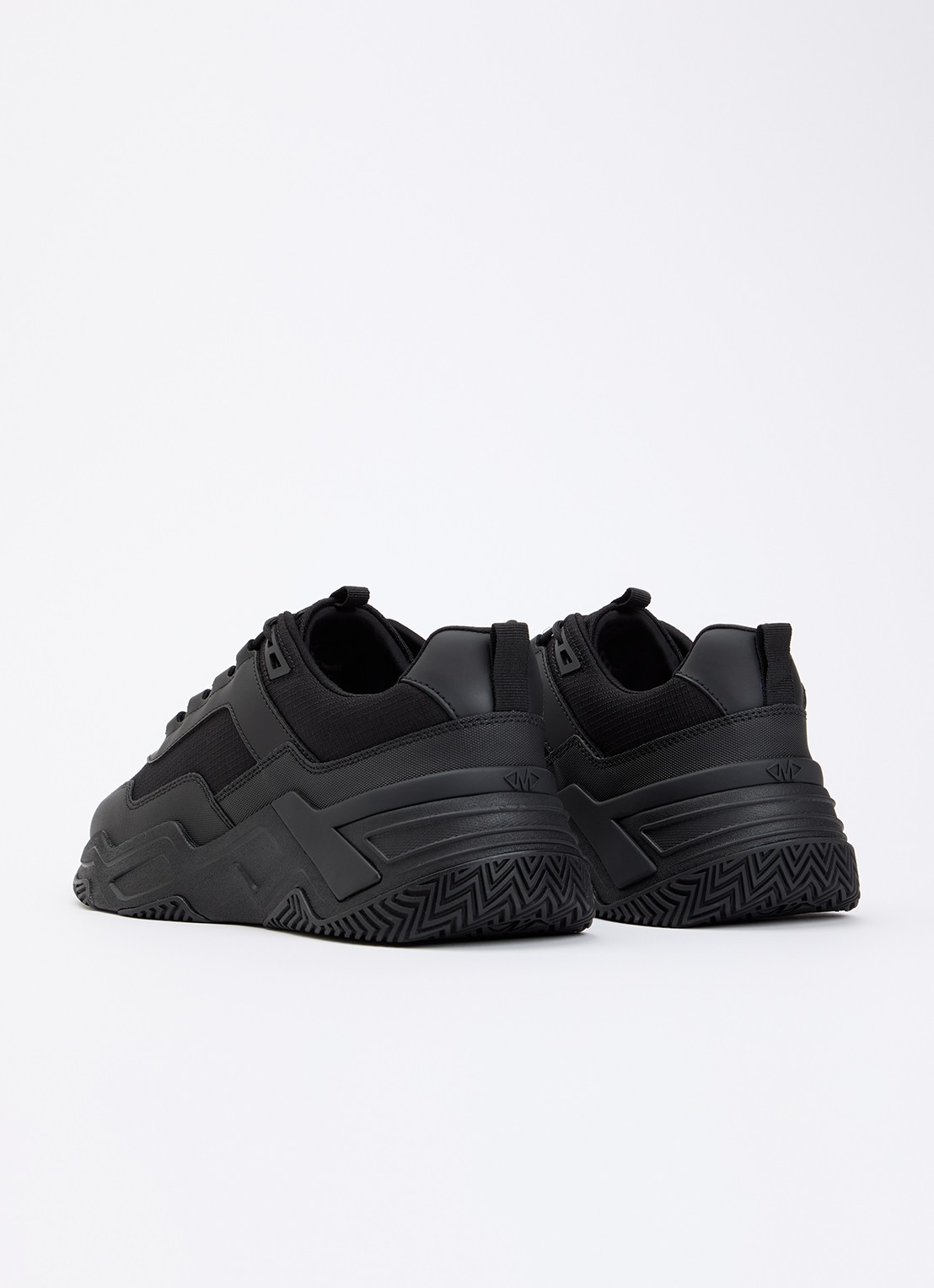 Mallet Odessy sneakers met leren details  - achterkant 5 zwart