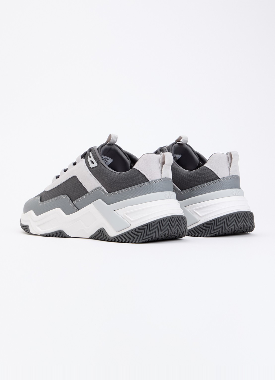 Mallet Odessy sneakers met leren details  - achterkant 4 antraciet